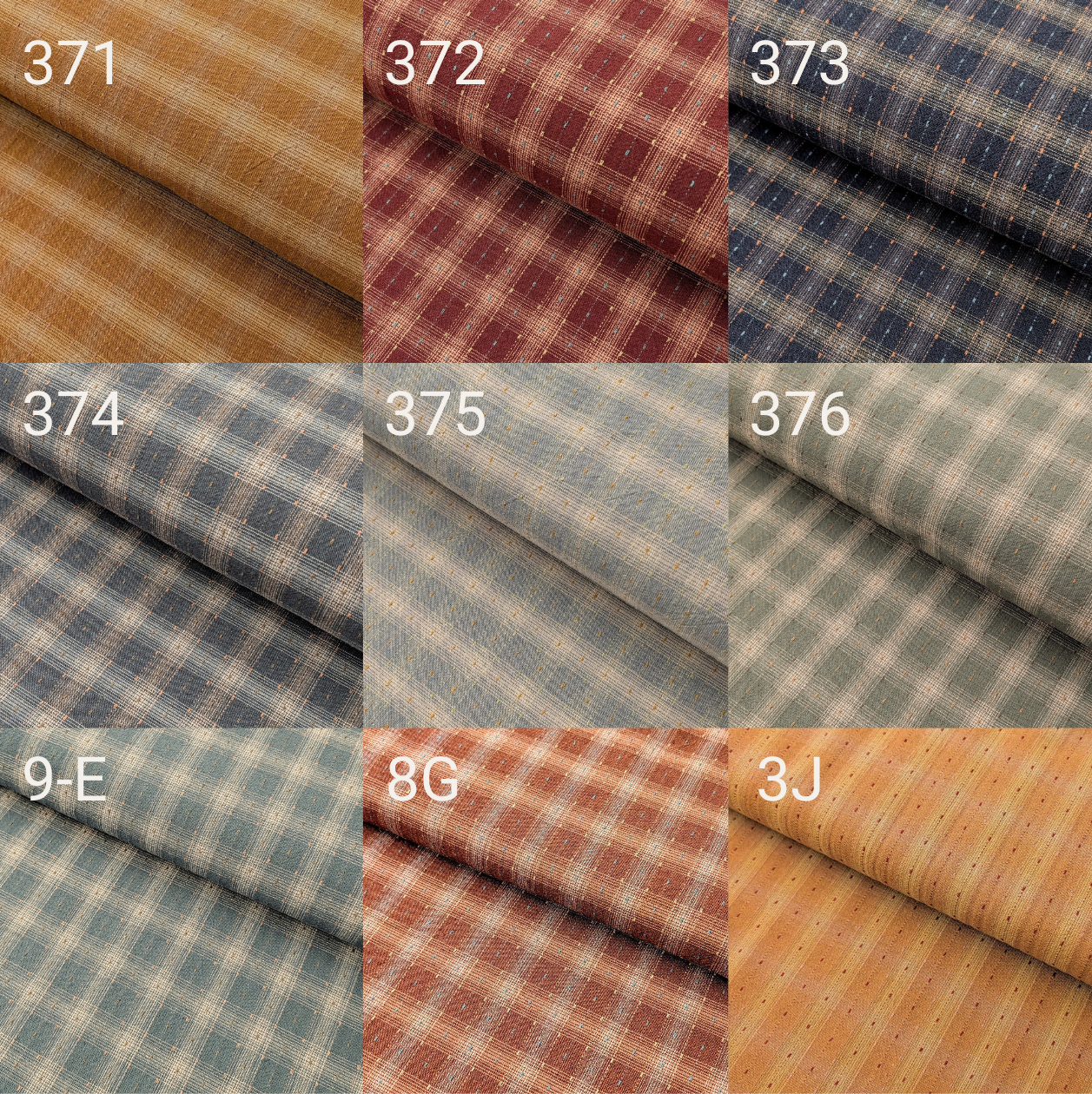 MYD - Dotted Texture Cotton Gingham Plaid Yarn Dyed Fabric - Brick and Cream