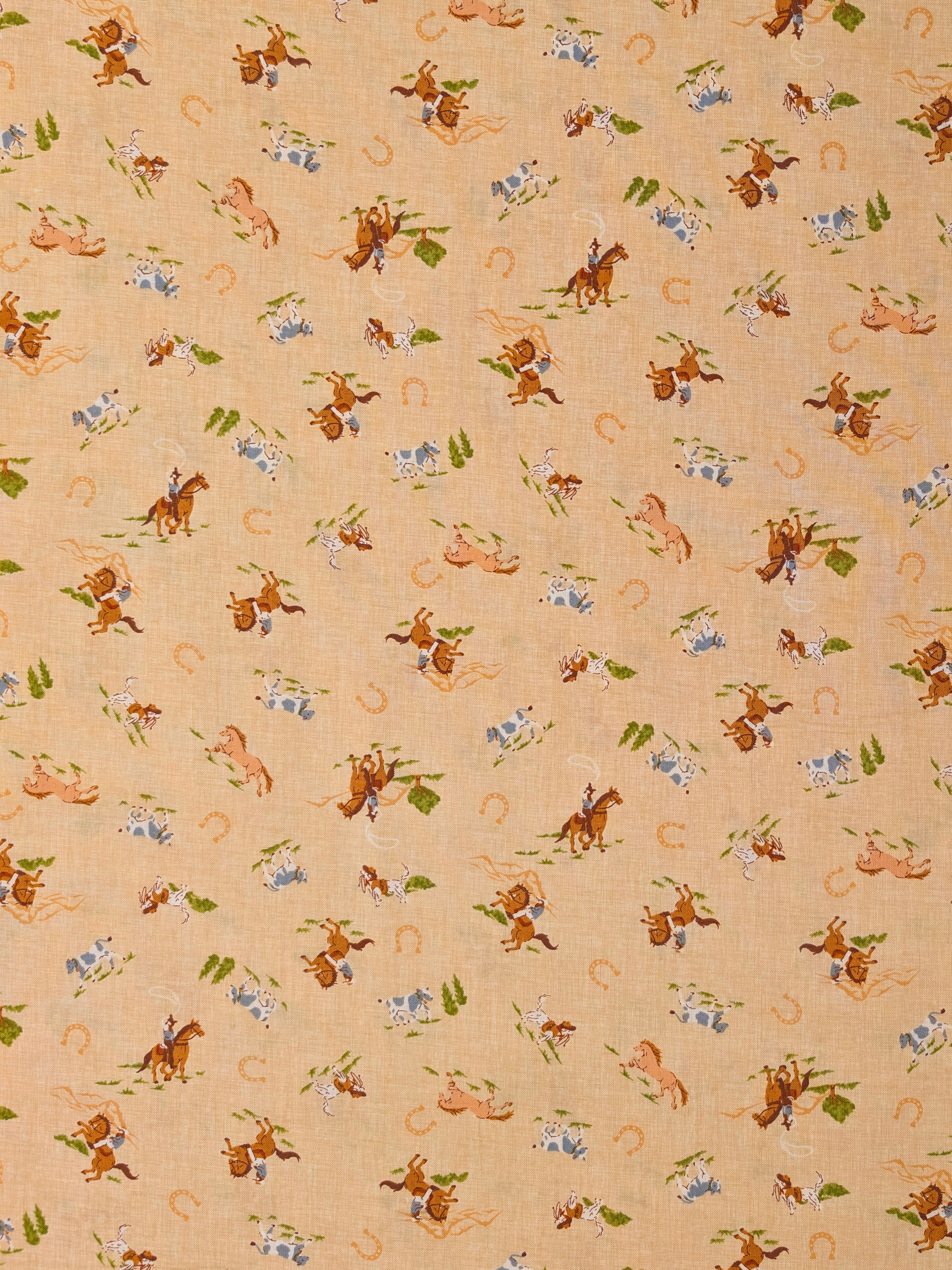 Vancet - Old Western Feed Sack Print Cotton Fabric - Beige