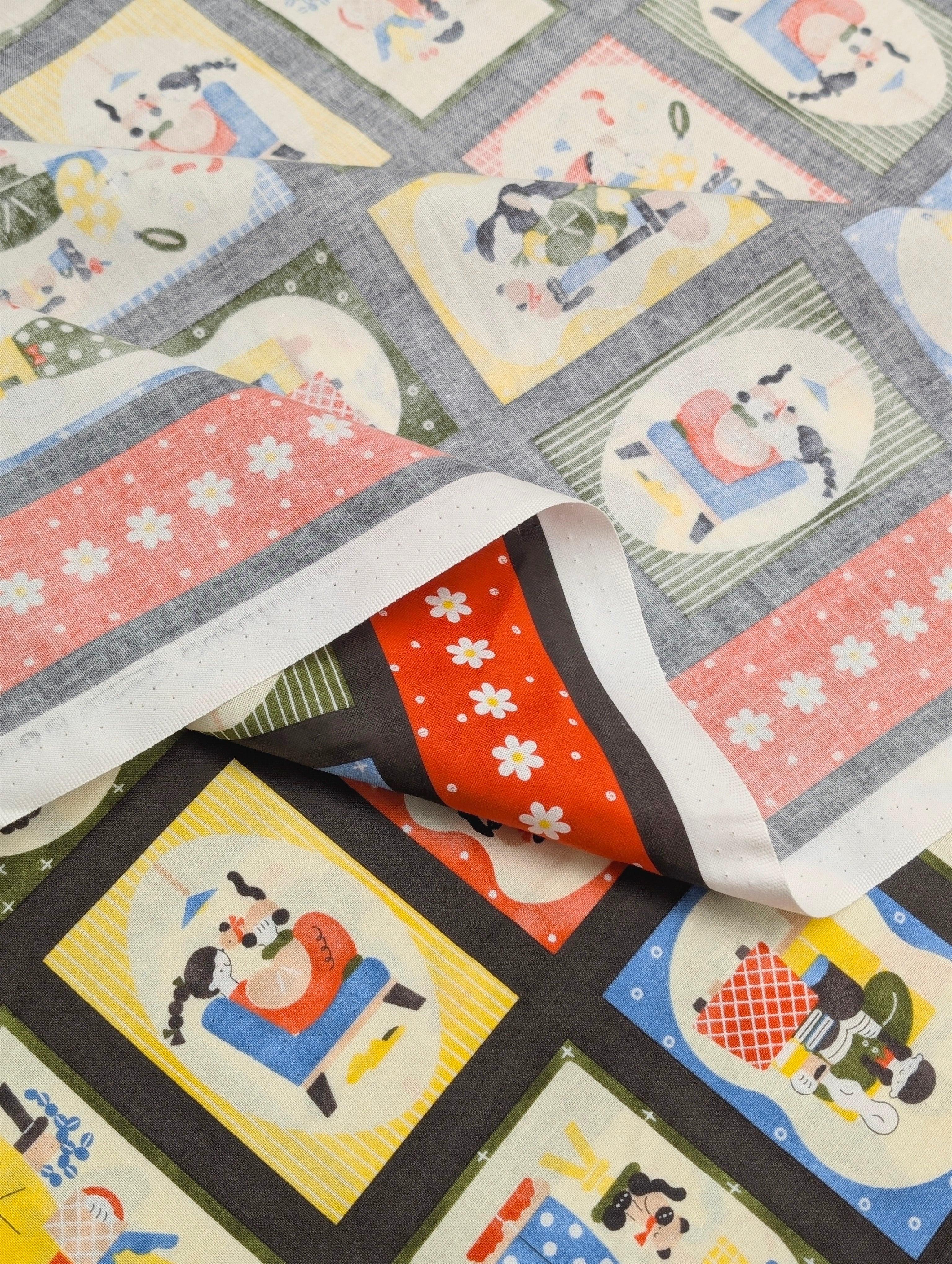 Cosmo - Scrapbook Ladies Cotton Sheeting Fabric - Gray