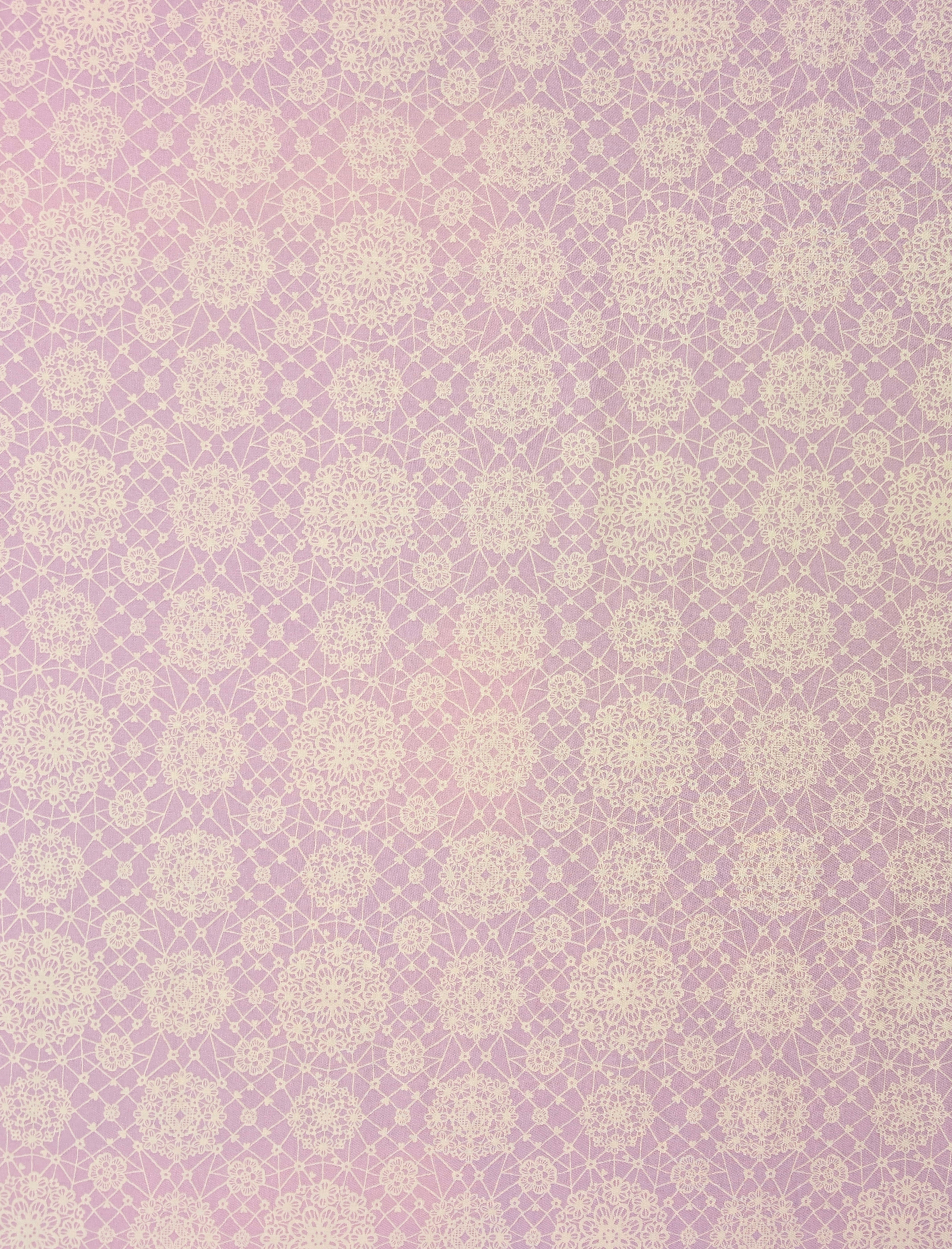 Yuwa - Floral Lace Print Cotton Sheeting Fabric - Lavender