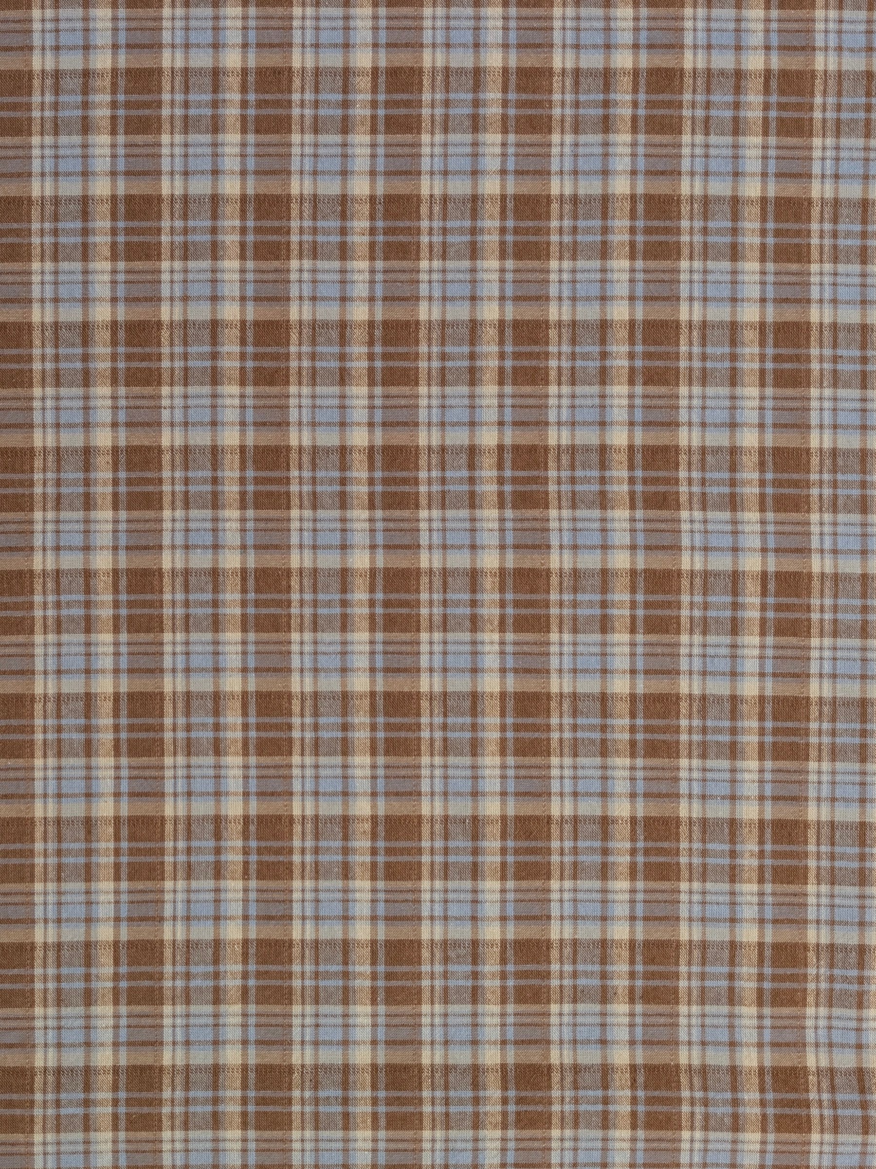Textile Pantry - Madras Plaid Yarn Dyed Cotton Fabric - Brown & Blue