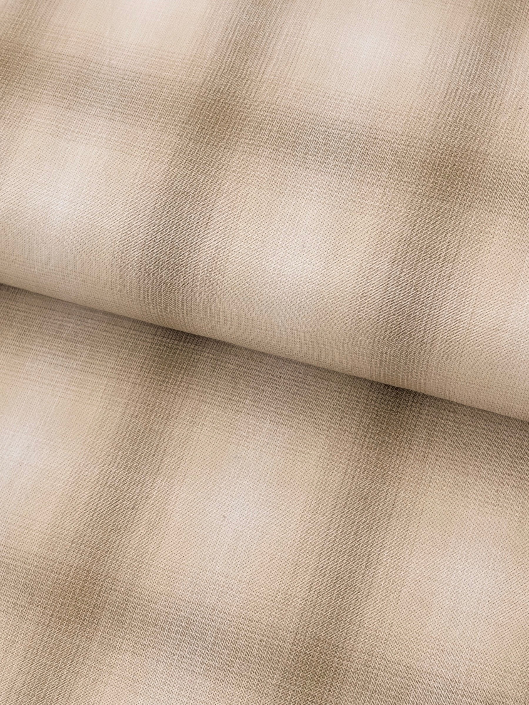 Handworks - Giant Windowpane Plaid Yarn Dyed Cotton Fabric - Beige