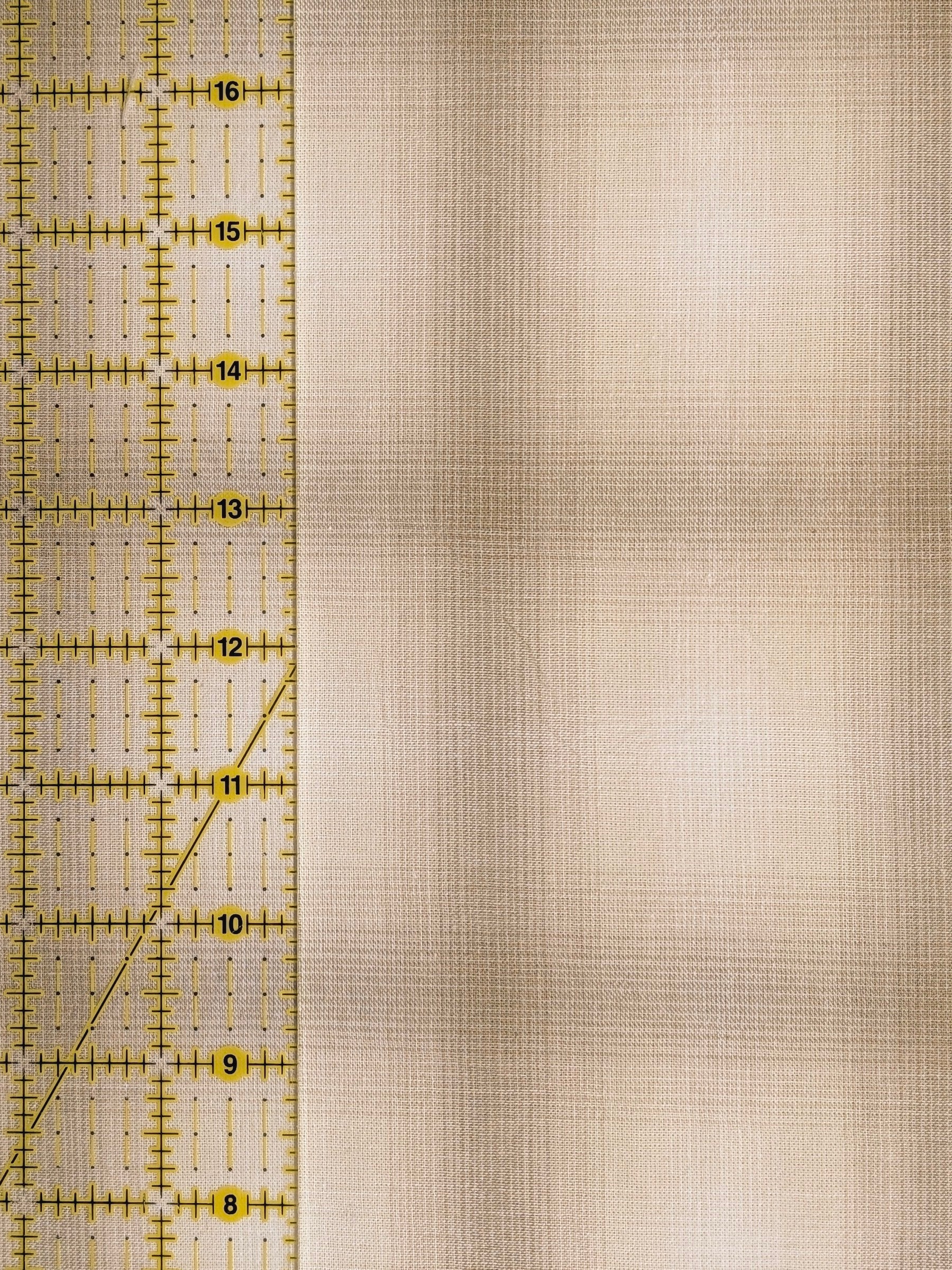 Handworks - Giant Windowpane Plaid Yarn Dyed Cotton Fabric - Beige