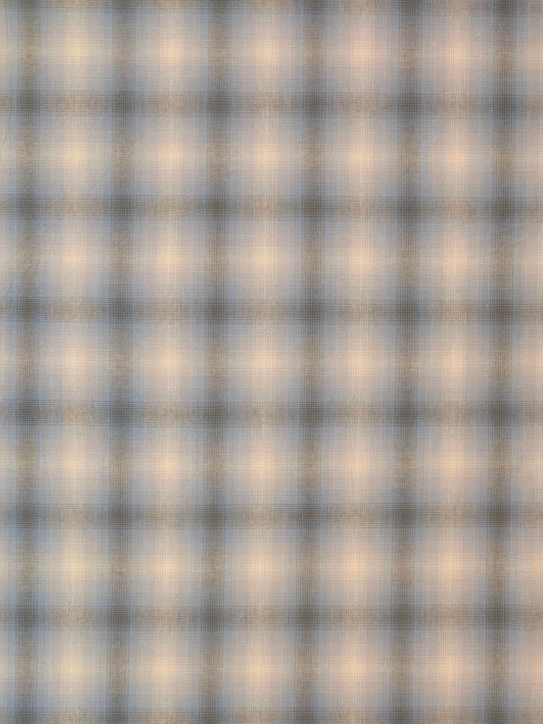 Handworks - Giant Windowpane Plaid Yarn Dyed Cotton Fabric - Blue