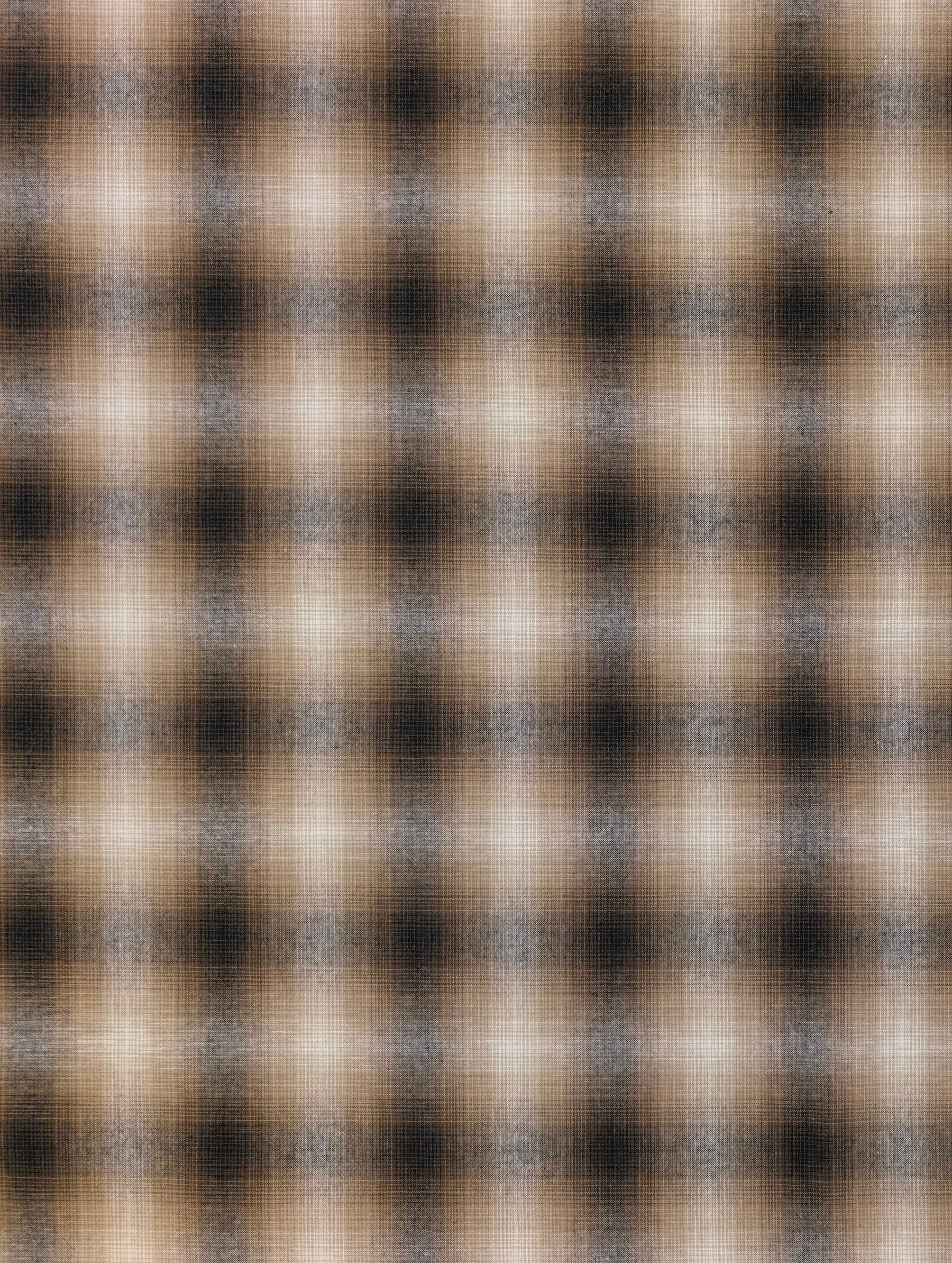 Handworks - Giant Windowpane Plaid Yarn Dyed Cotton Fabric - Burnt Orange