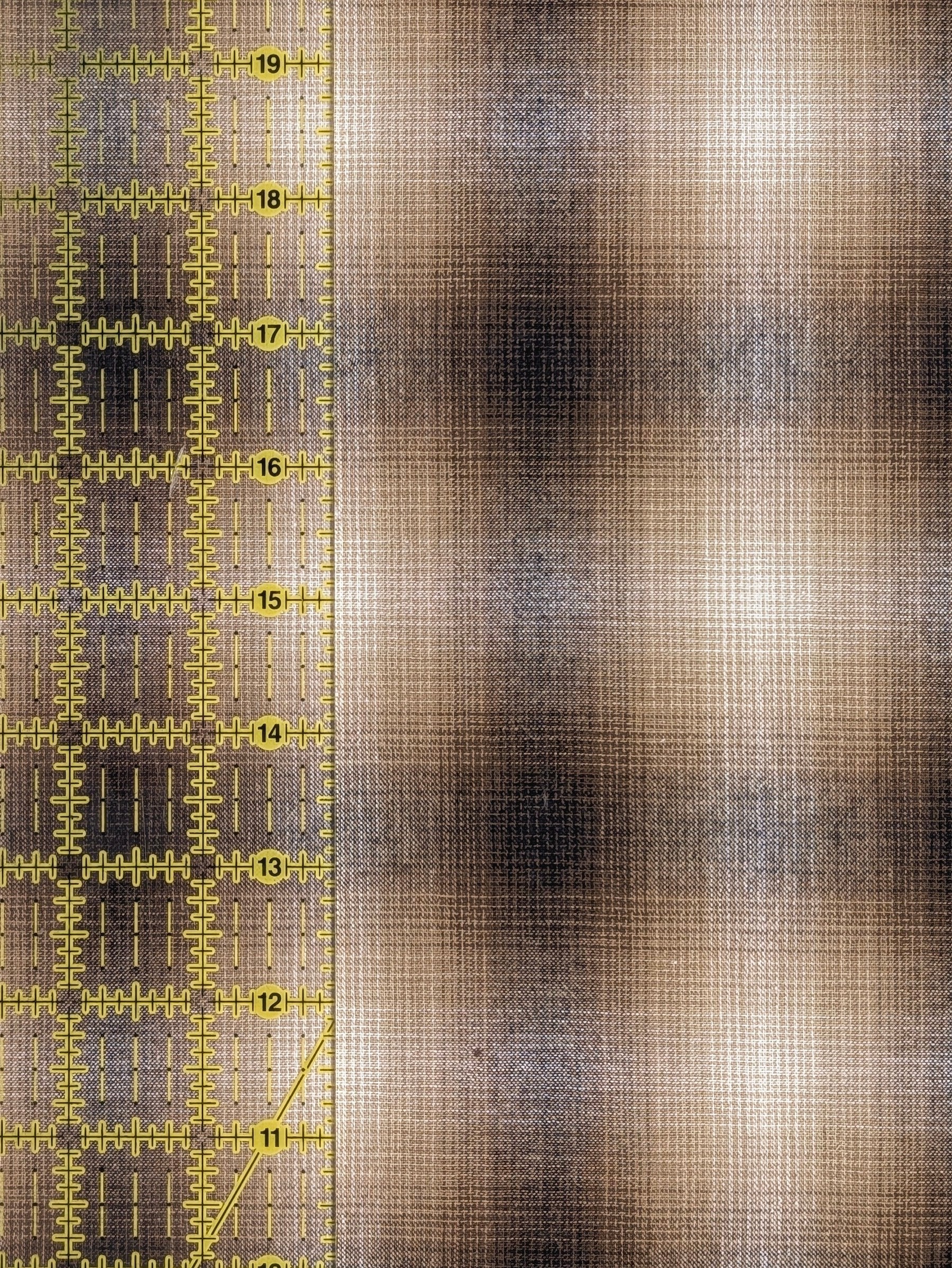 Handworks - Giant Windowpane Plaid Yarn Dyed Cotton Fabric - Burnt Orange