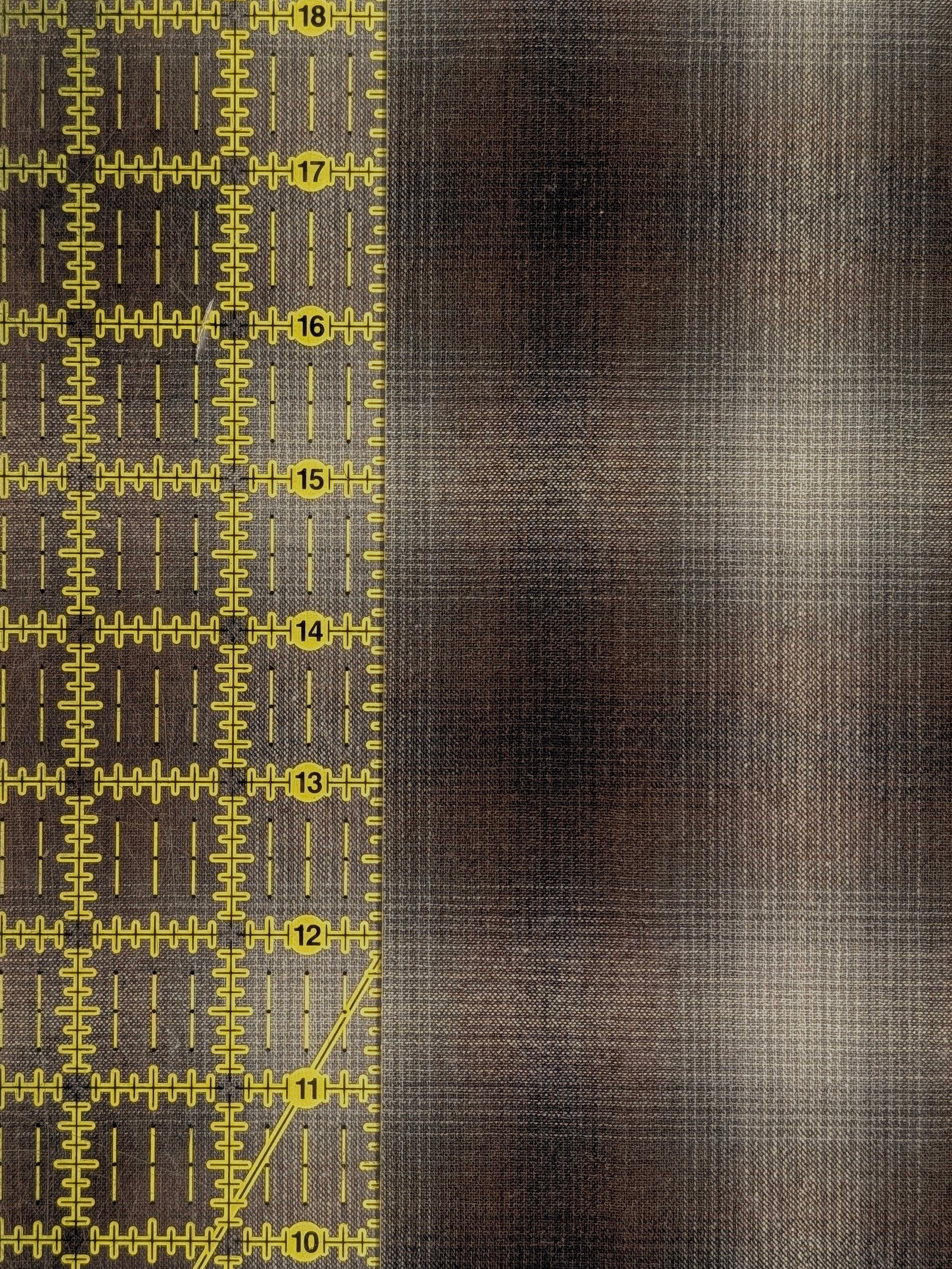 Handworks - Giant Windowpane Plaid Yarn Dyed Cotton Fabric - Brown & Black