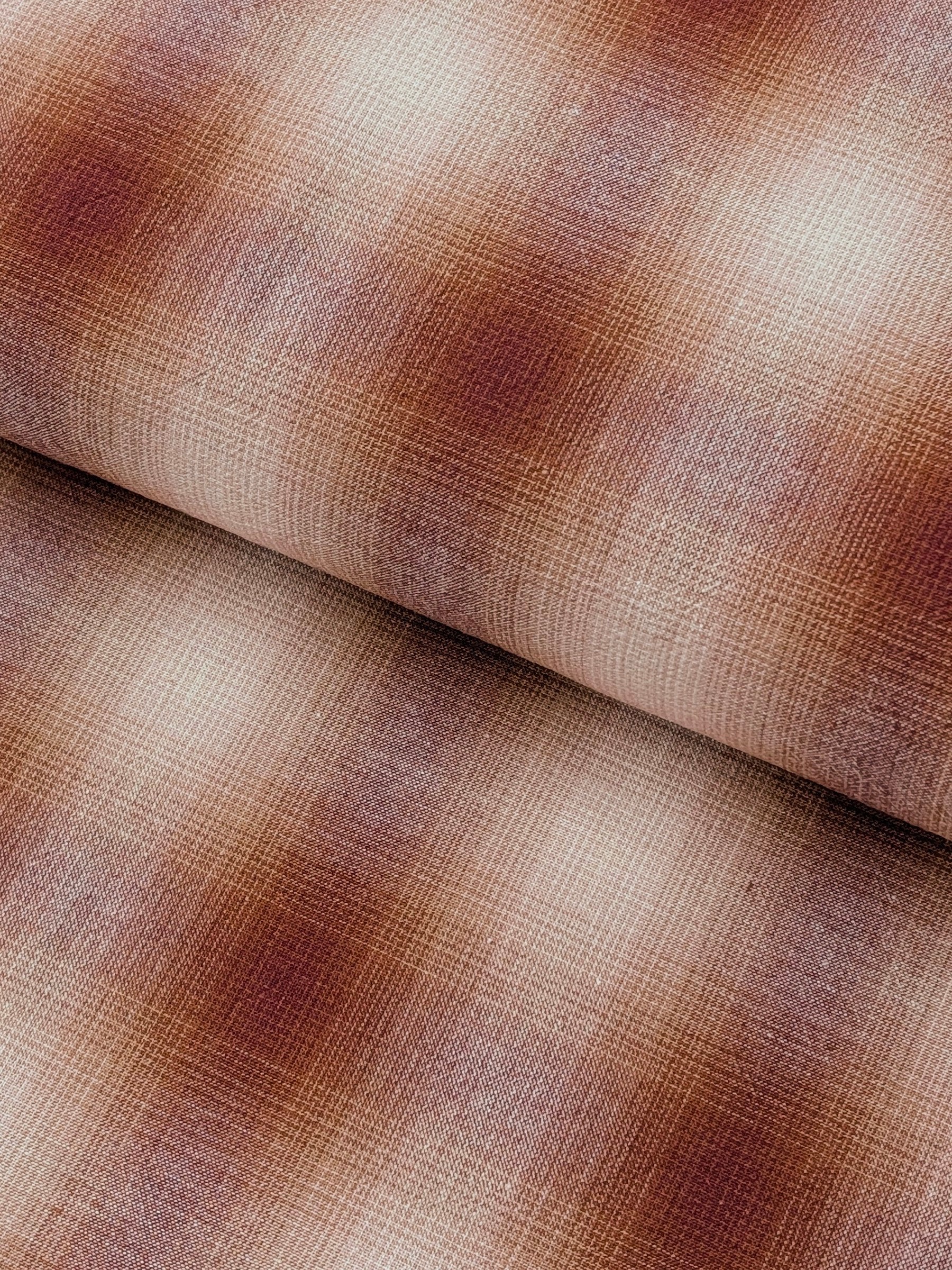 Handworks - Giant Windowpane Plaid Yarn Dyed Cotton Fabric - Dark Brown & Gray