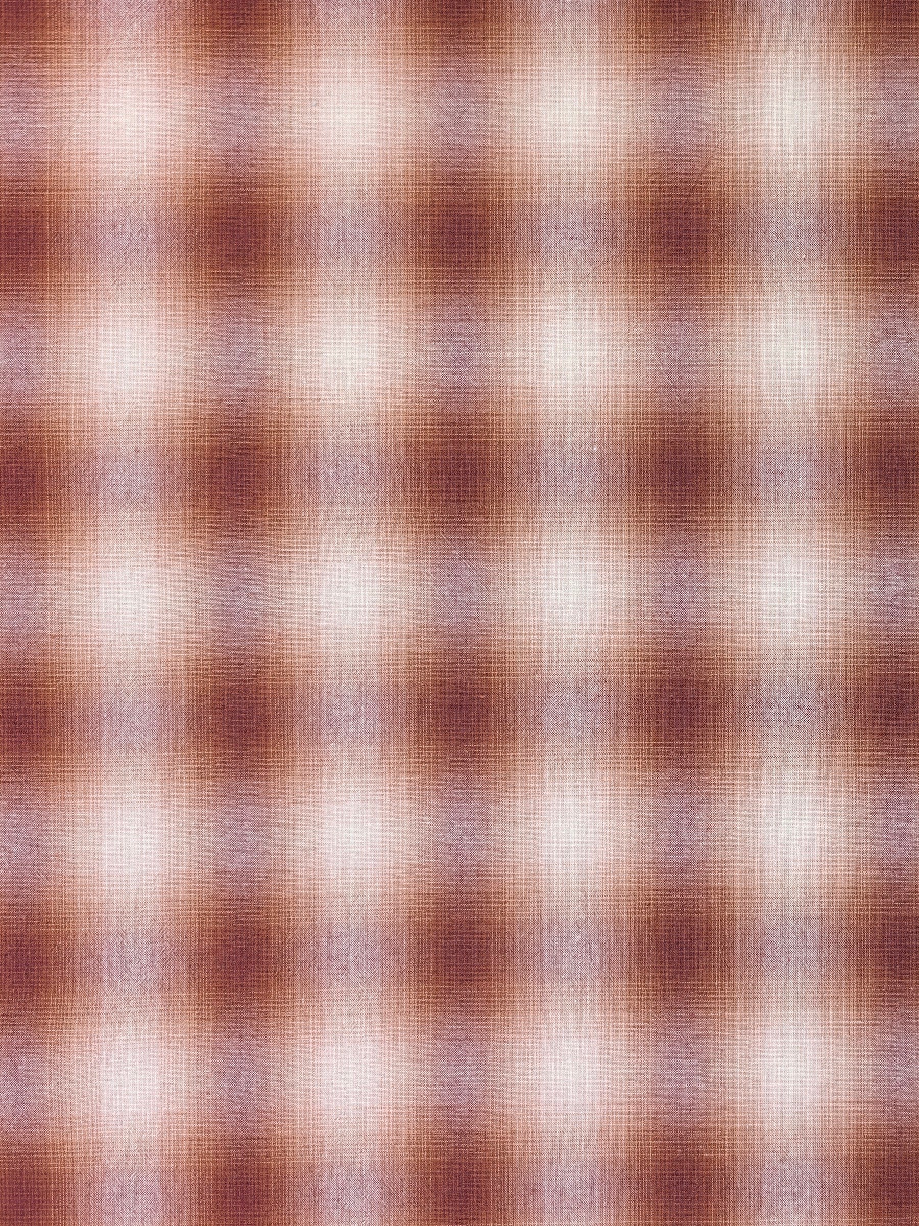 Handworks - Giant Windowpane Plaid Yarn Dyed Cotton Fabric - Dark Brown & Gray