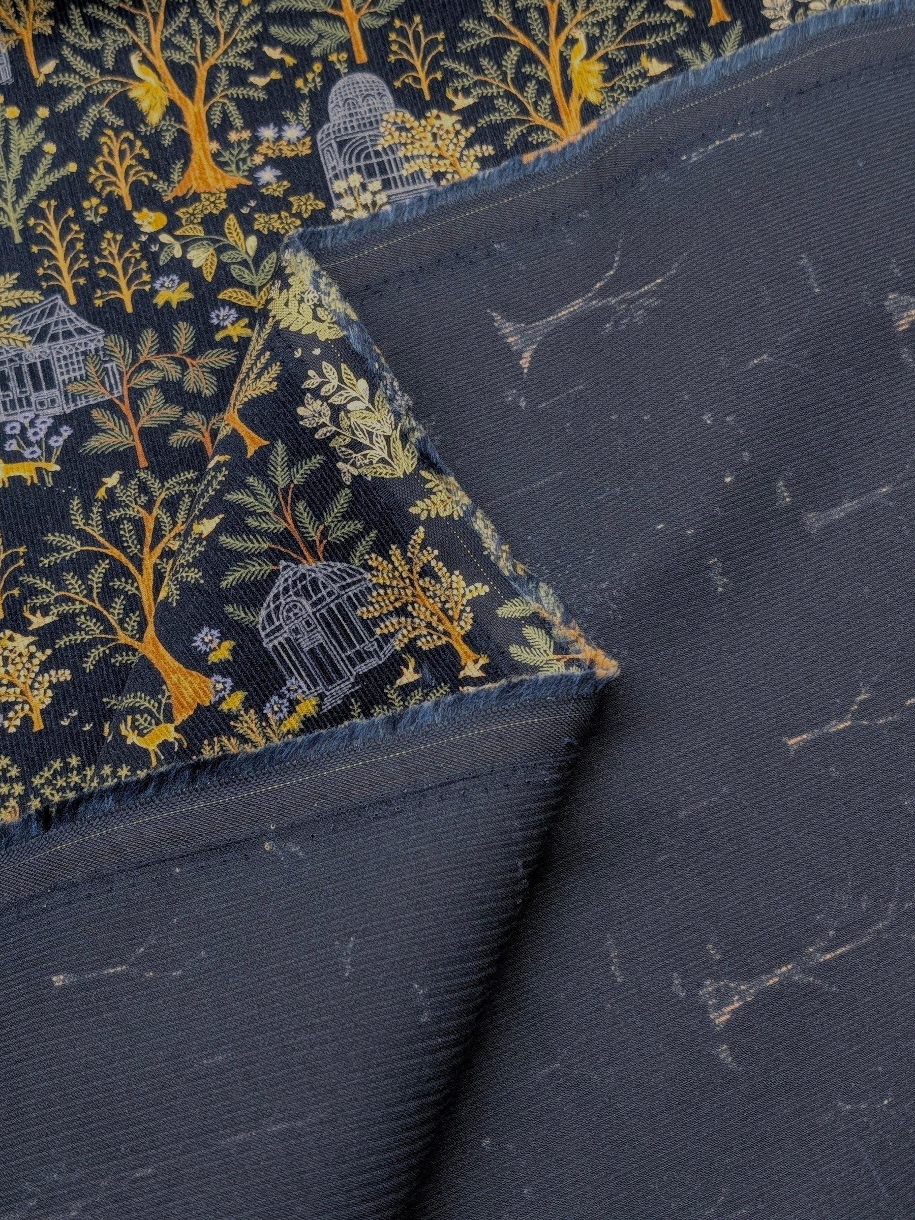 Hokkoh - Botanical Garden Cotton Needlecord Corduroy Fabric - Navy