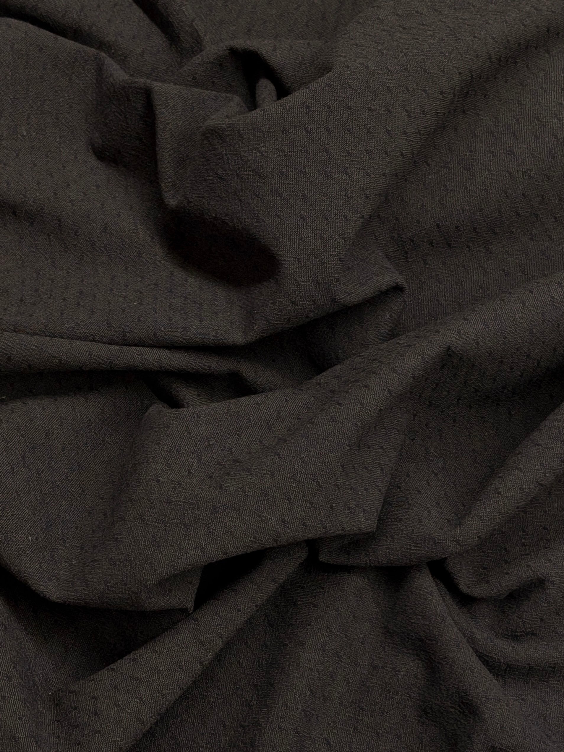 Handworks - Raised Weave Yarn Dyed Cotton Fabric - Charcoal Brown