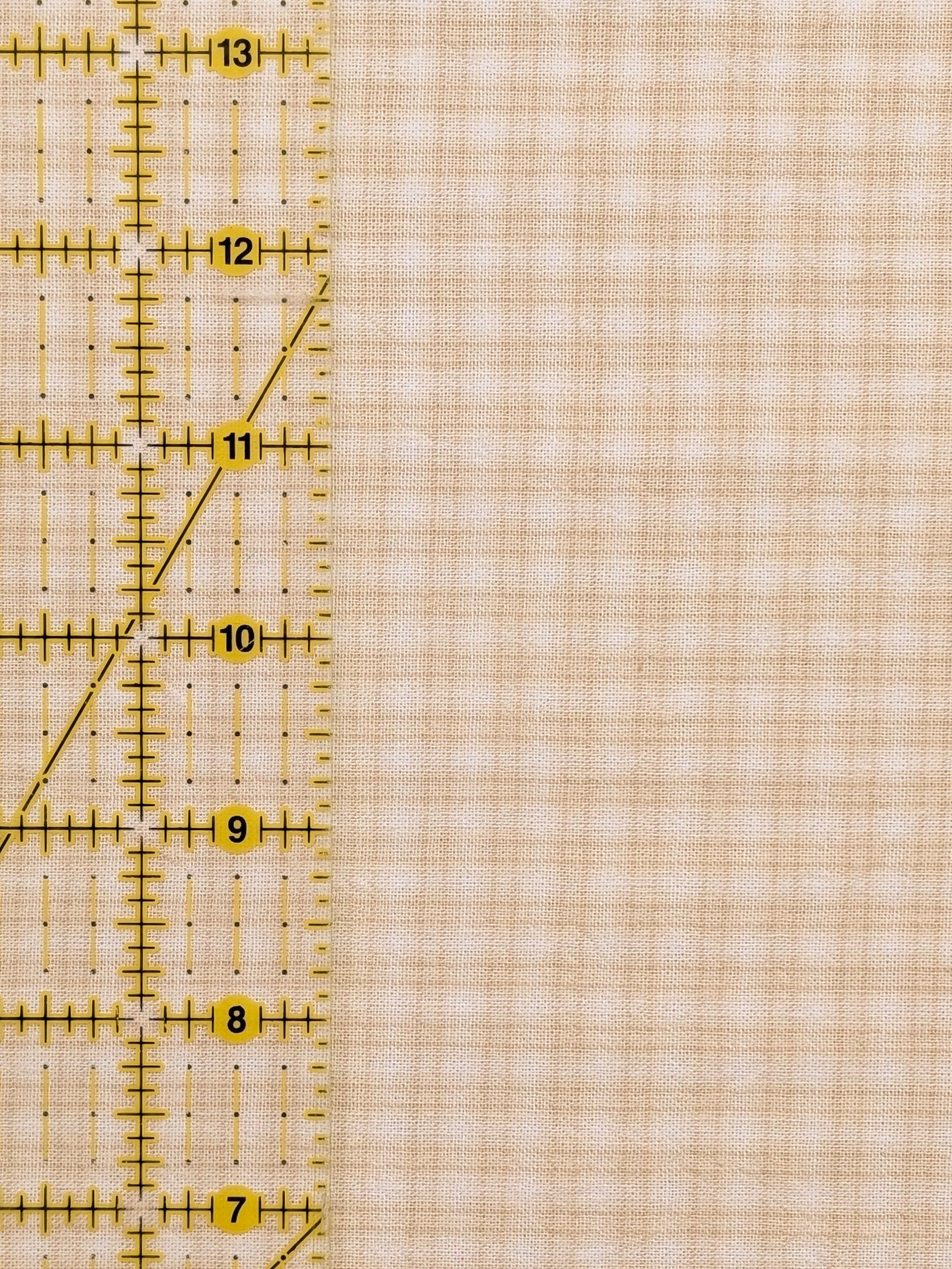 Handworks - Small Gingham Check Yarn Dyed Cotton Fabric - Beige