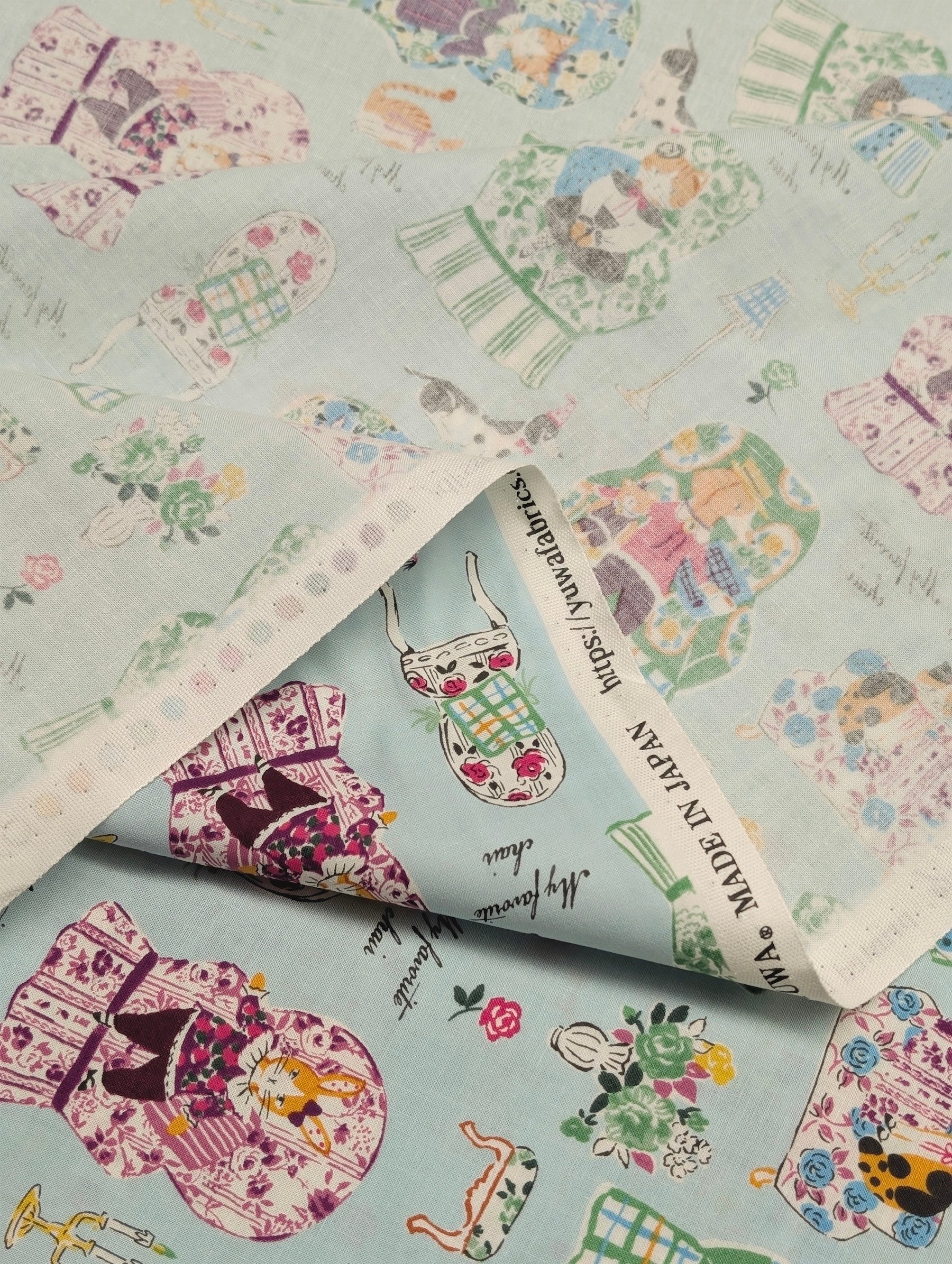 Yuwa - My Favorite Chair Cotton Shirting Fabric - Teal