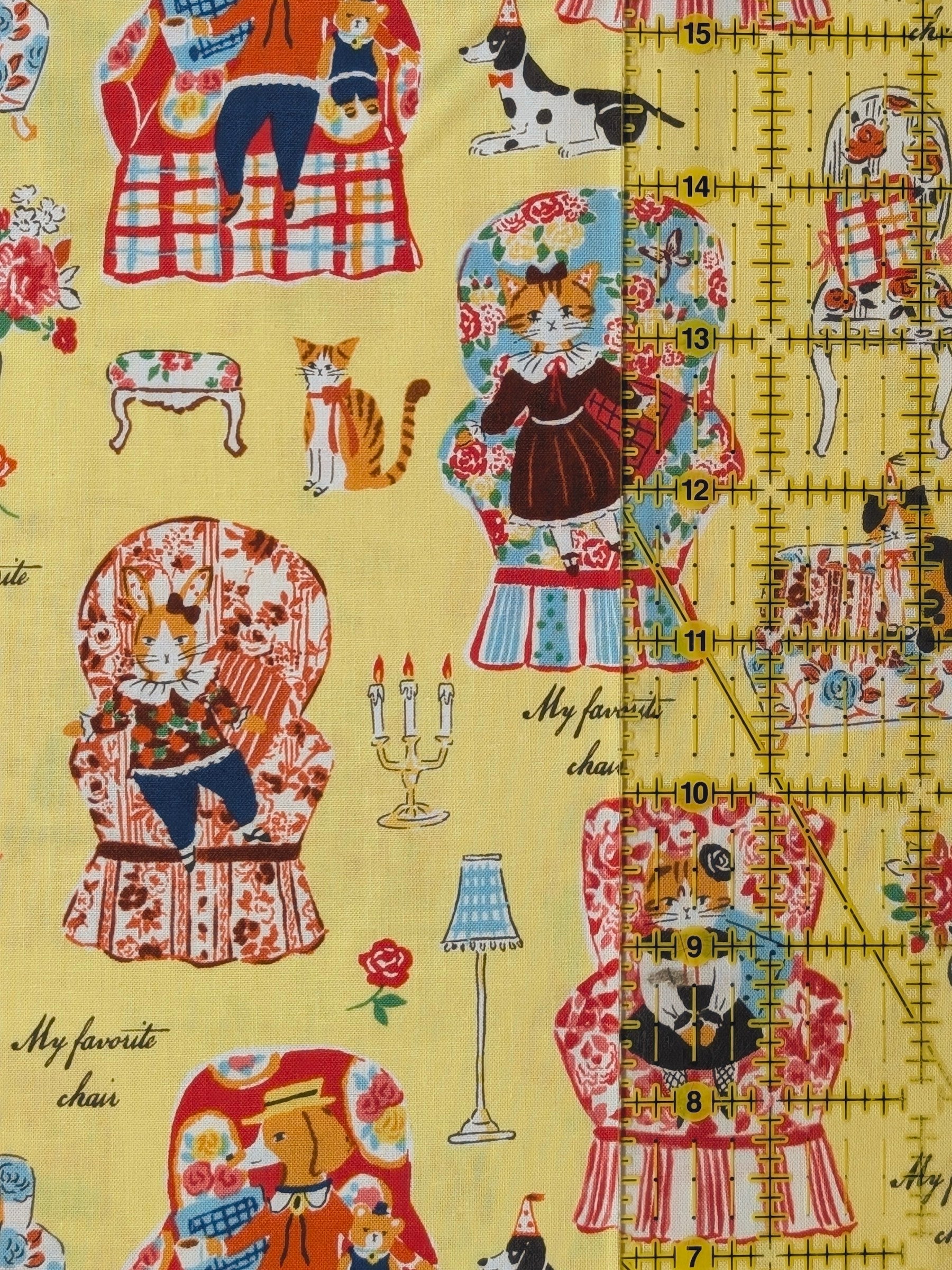 Yuwa - My Favorite Chair Cotton Shirting Fabric - Yellow