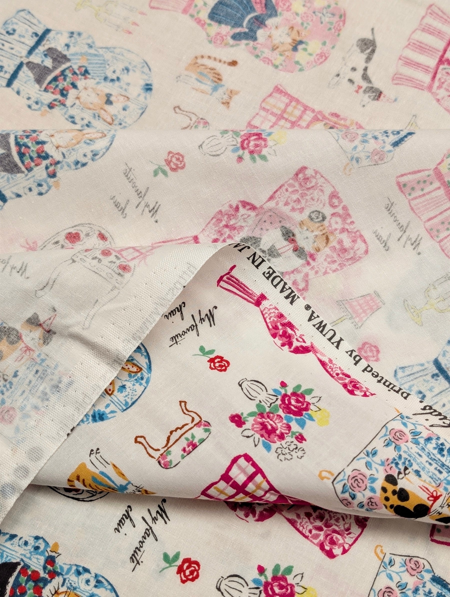 Yuwa - My Favorite Chair Cotton Shirting Fabric - White