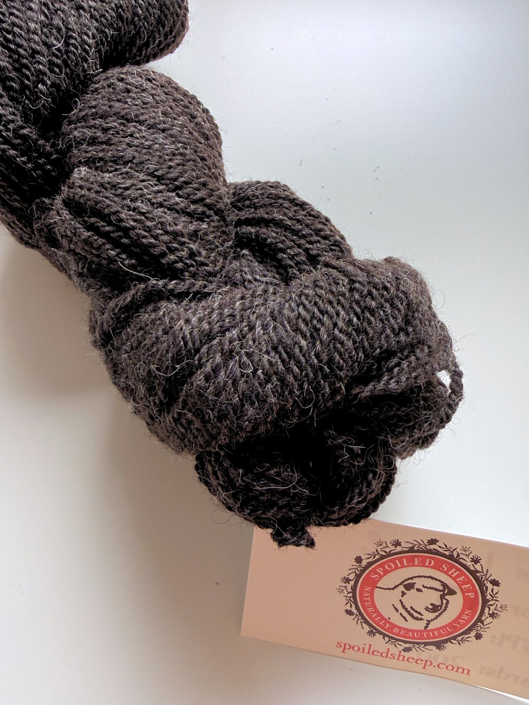 Spoiled Sheep - Suffolk/Finn/Merino Wool Yarn 200yd - Lainie #17 Charcoal Gray