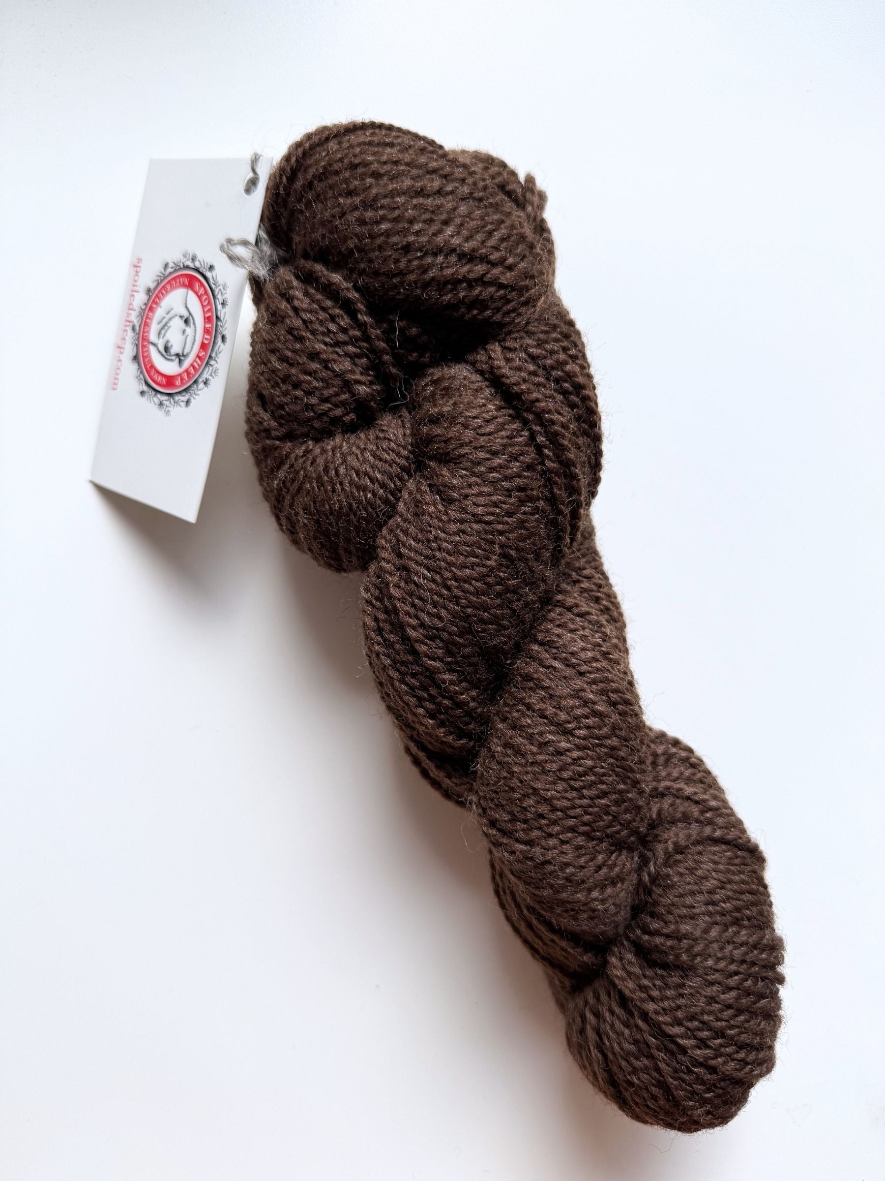 Spoiled Sheep - Romney/Rambouillet Wool Yarn 200yd - Lizzie #15 Rich Brown