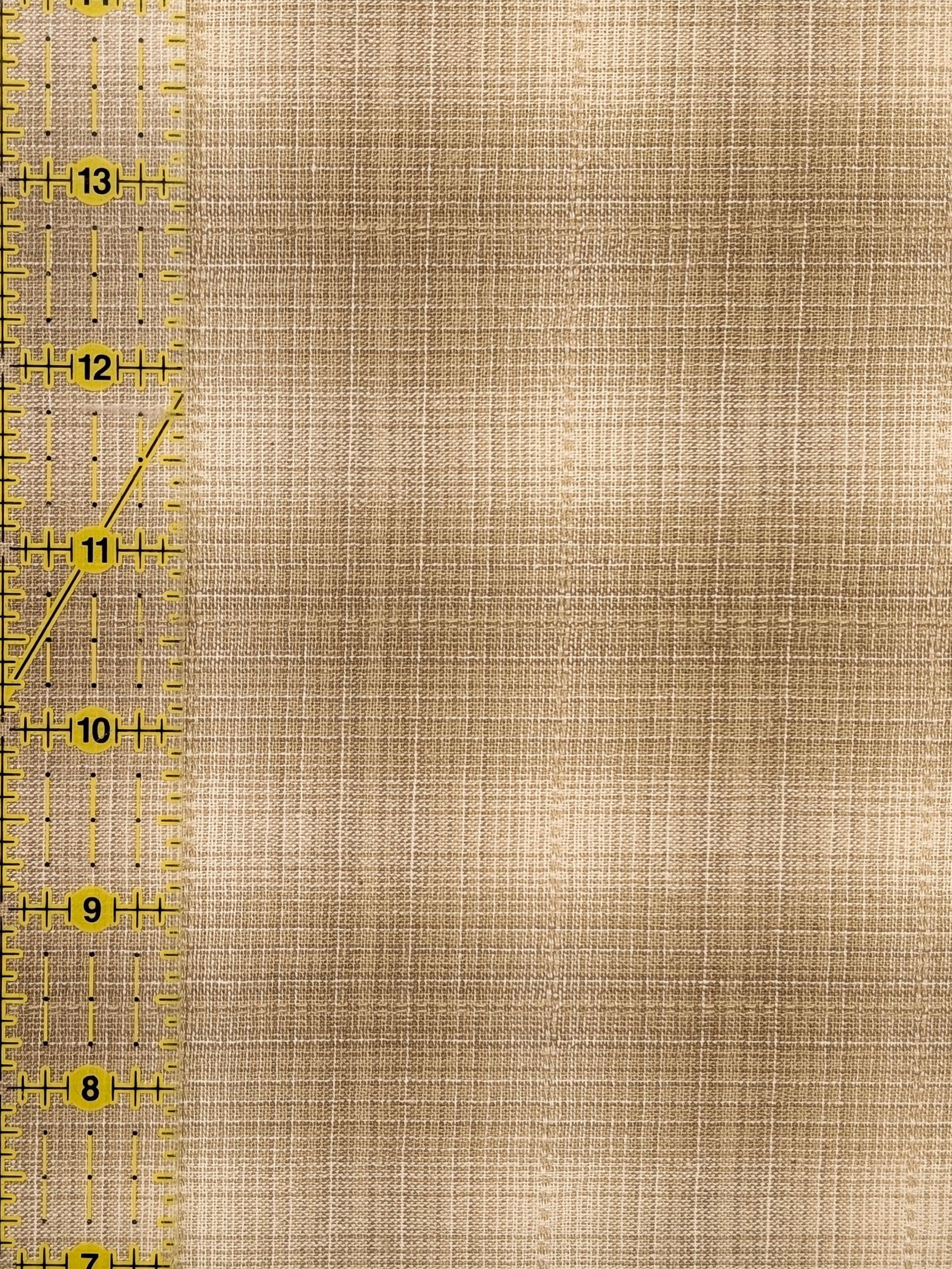 Handworks - Ombre Glen Plaid Yarn Dyed Cotton Fabric - Beige