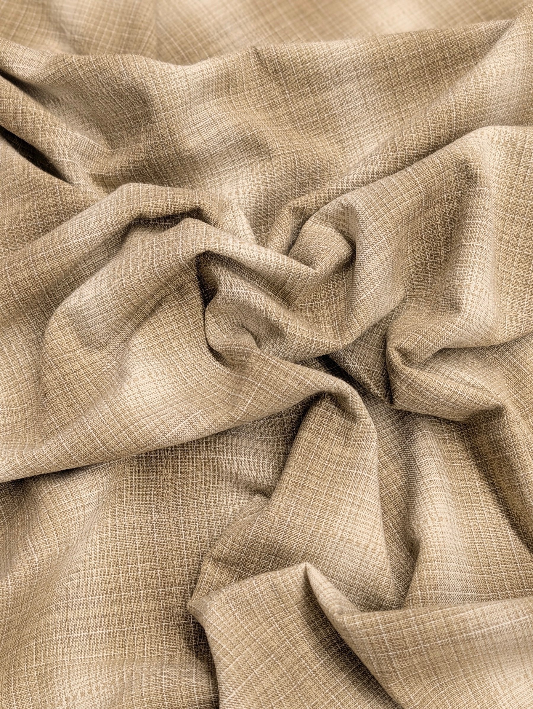 Handworks - Ombre Glen Plaid Yarn Dyed Cotton Fabric - Beige