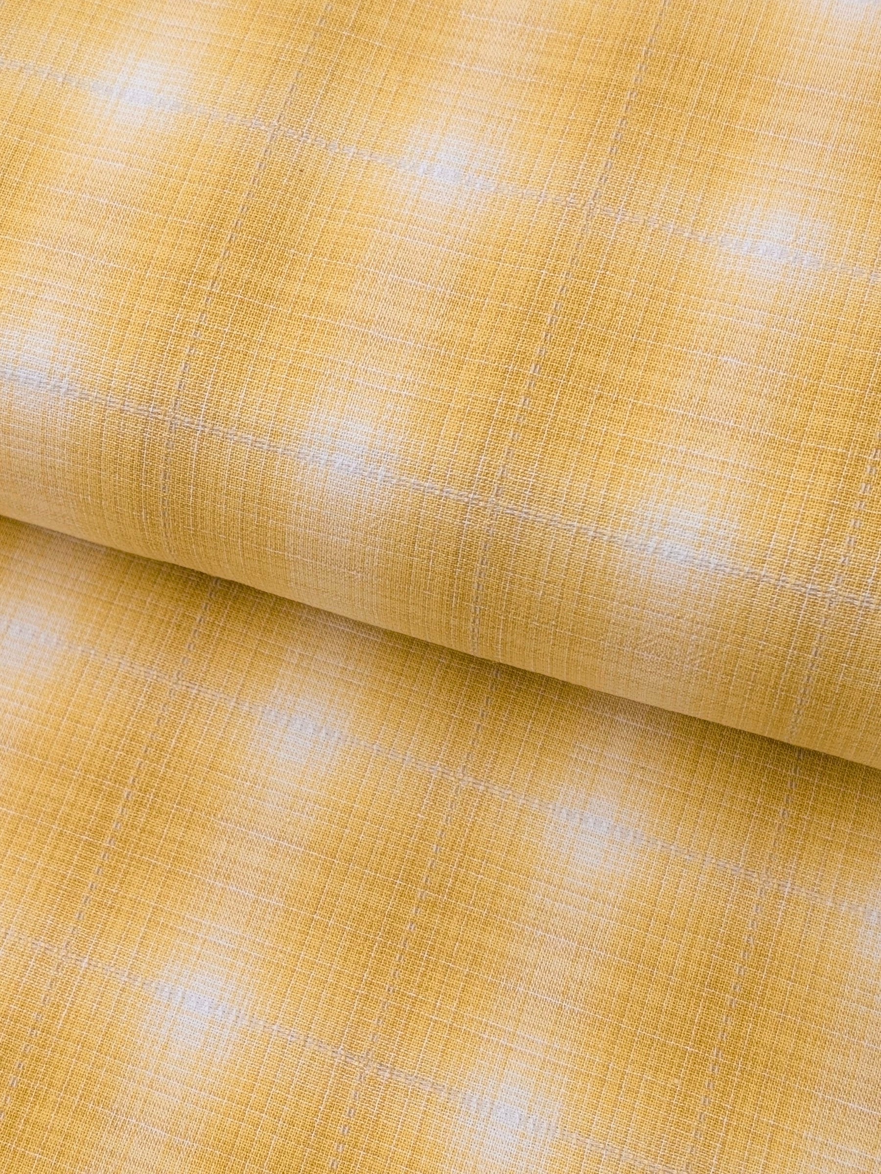 Handworks - Ombre Glen Plaid Yarn Dyed Cotton Fabric - Yellow