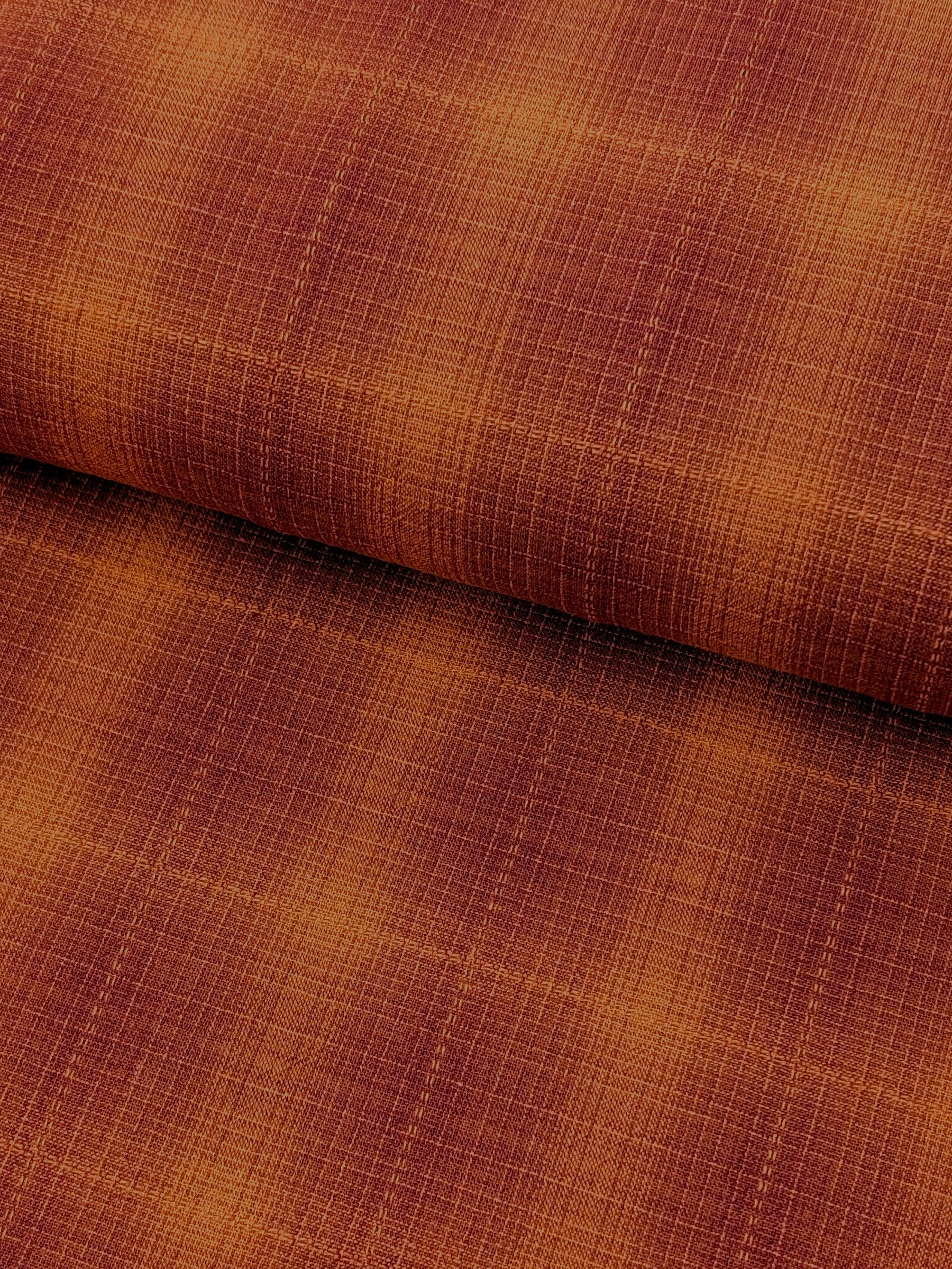 Handworks - Ombre Glen Plaid Yarn Dyed Cotton Fabric - Brick