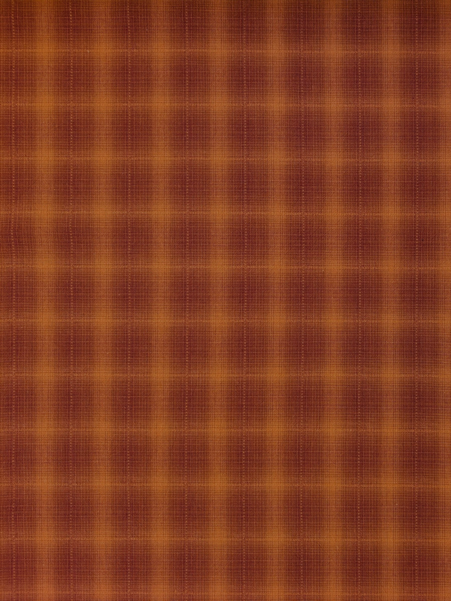 Handworks - Ombre Glen Plaid Yarn Dyed Cotton Fabric - Brick