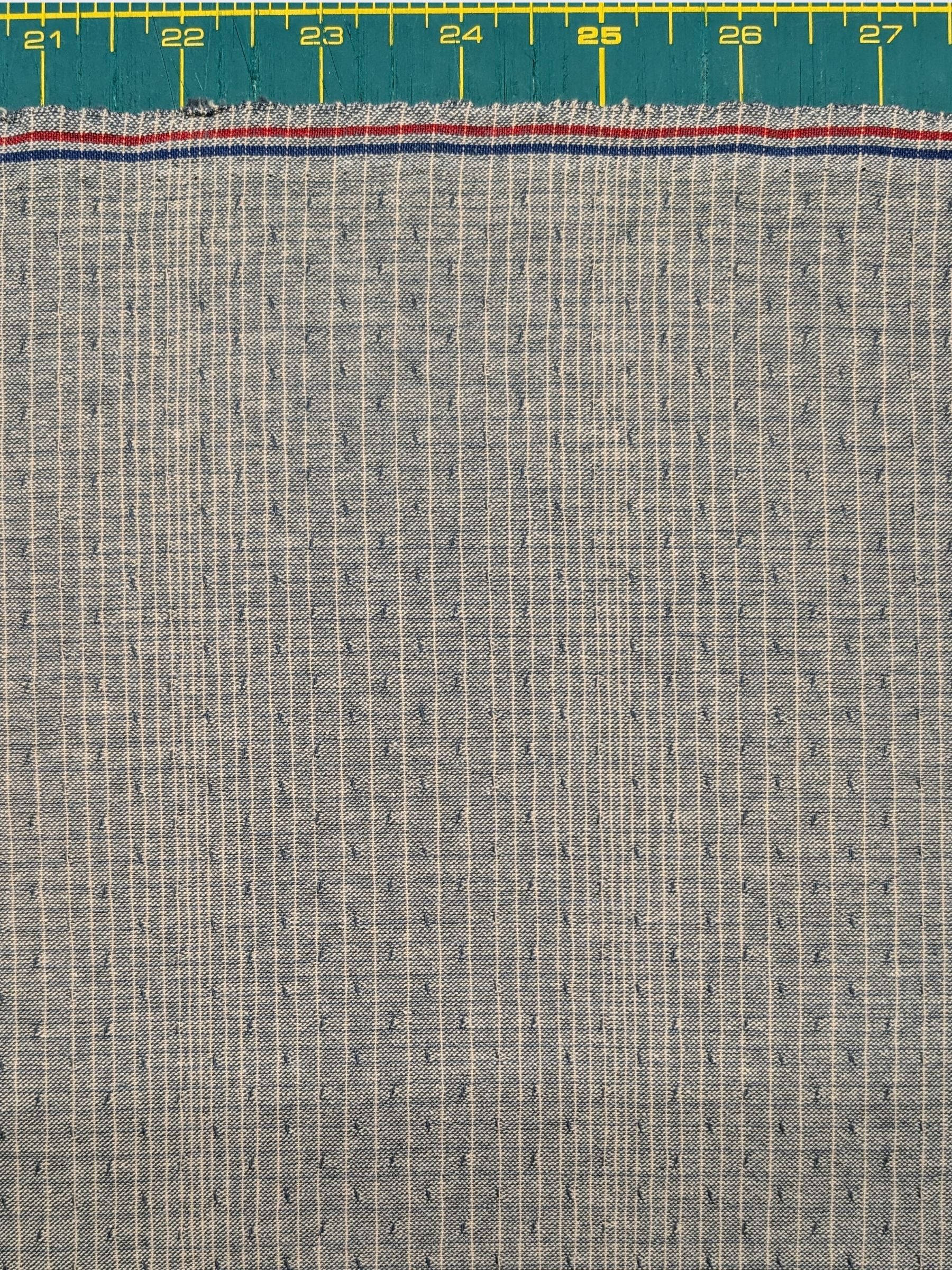 Textile Pantry - Varied Lined Textured Yarn Dyed Fabric - Pale Blue