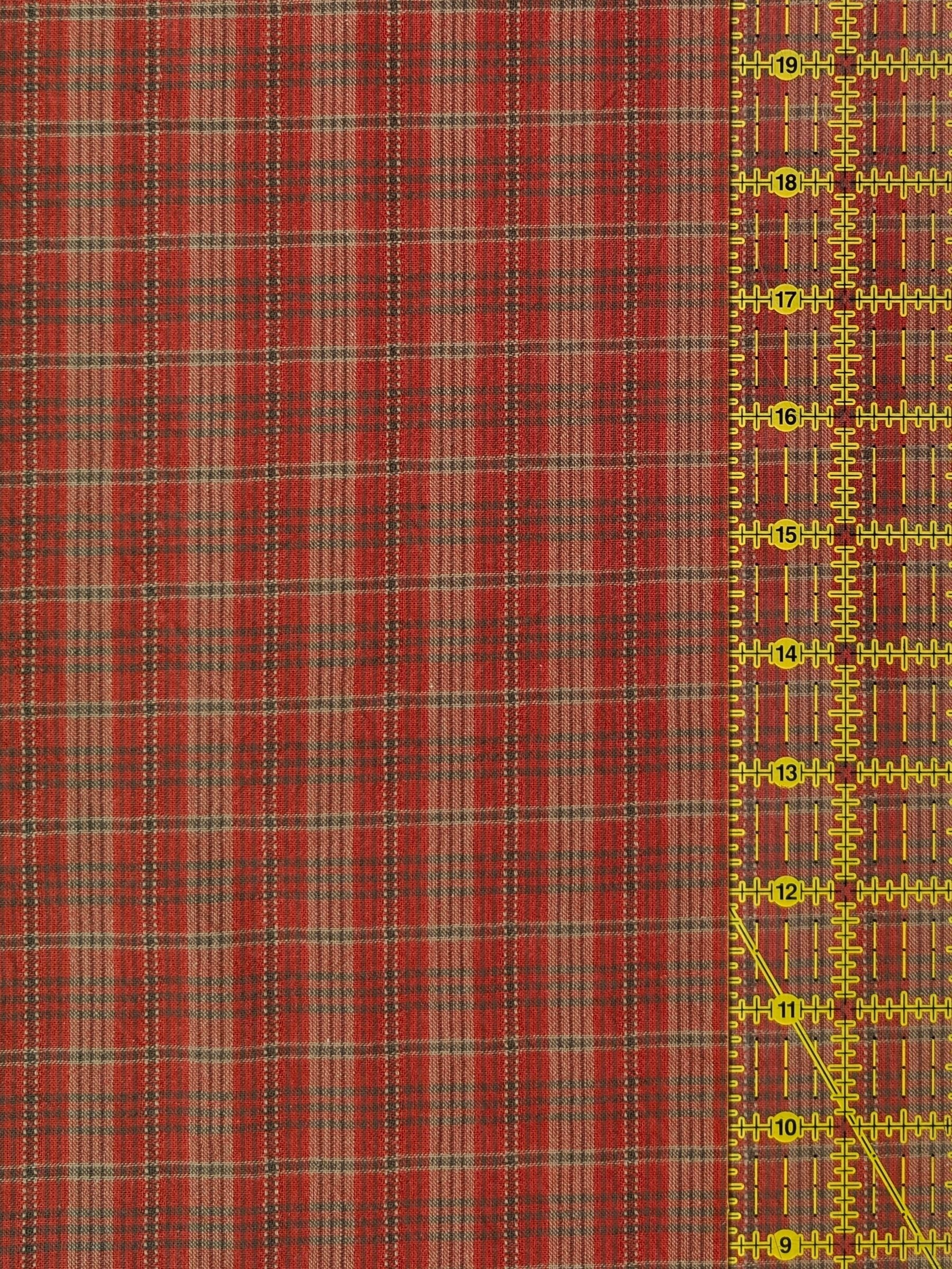 Textile Pantry - Check Plaid Yarn Dyed Cotton Fabric - Red
