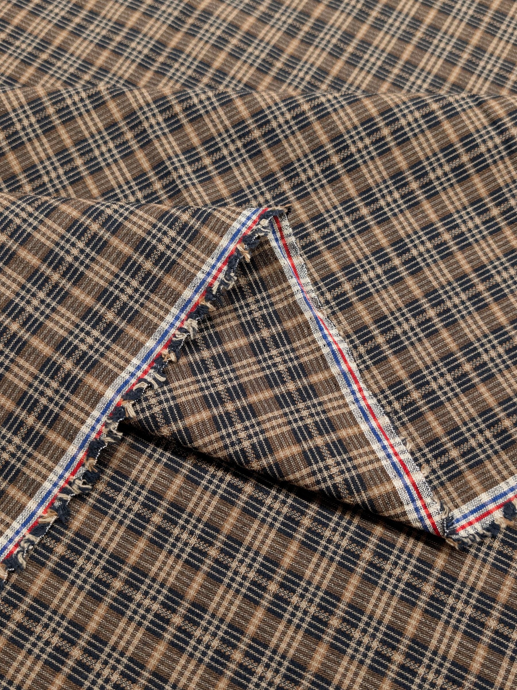 Textile Pantry - Check Plaid Yarn Dyed Cotton Fabric - Brown