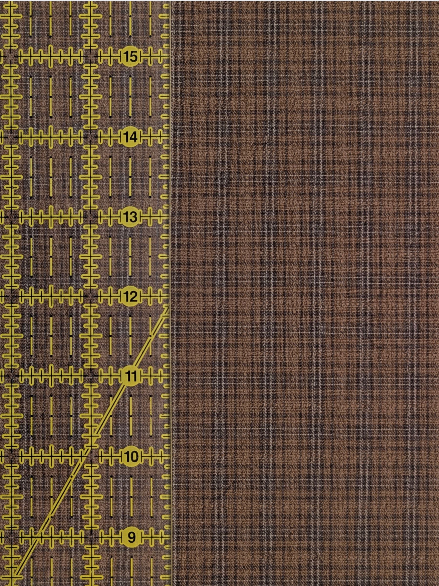 Textile Pantry - Check Plaid Yarn Dyed Cotton Fabric - Brown