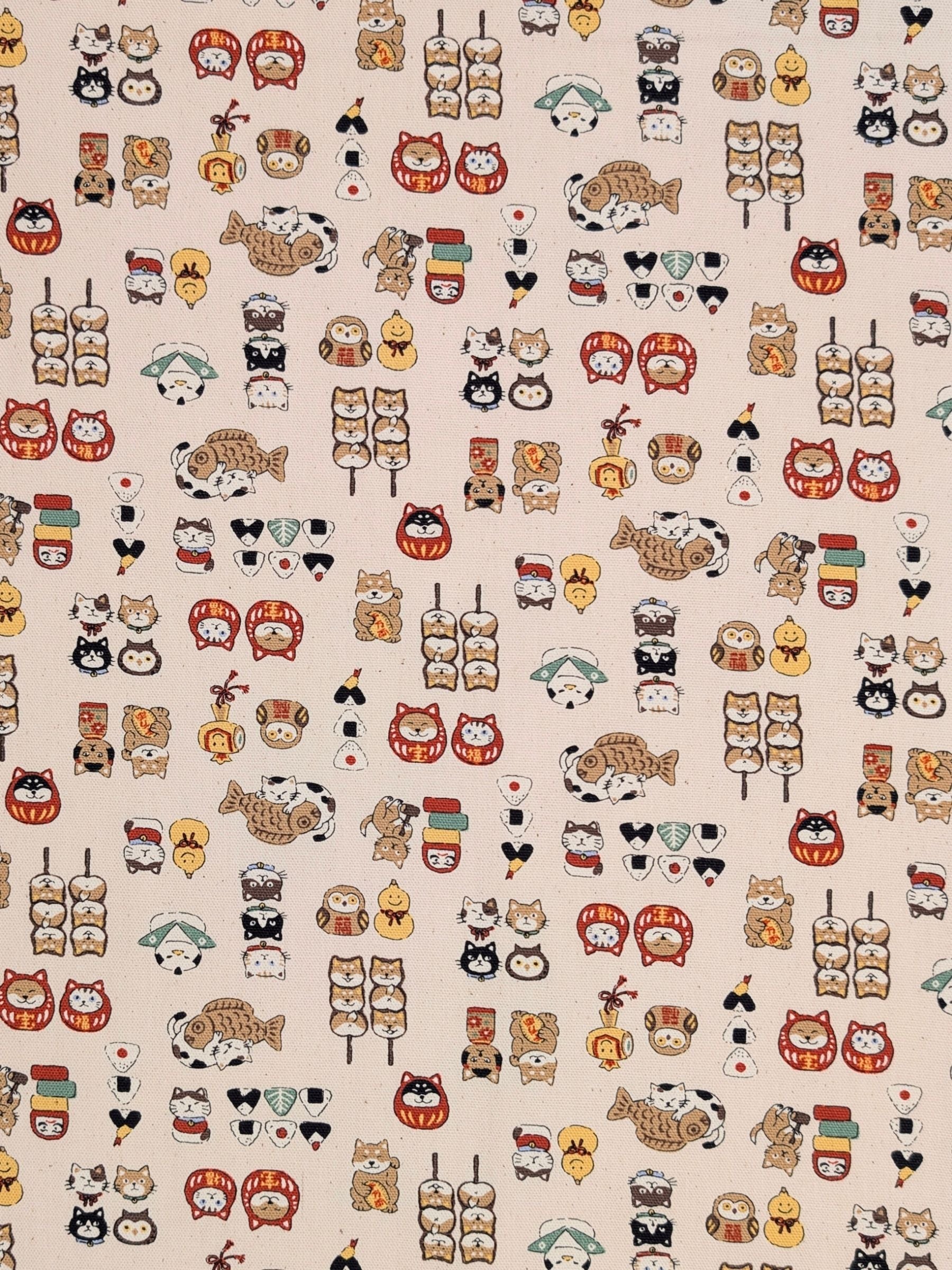 Kokka - Chibi-Pri Cotton Oxford Fabric - Beige