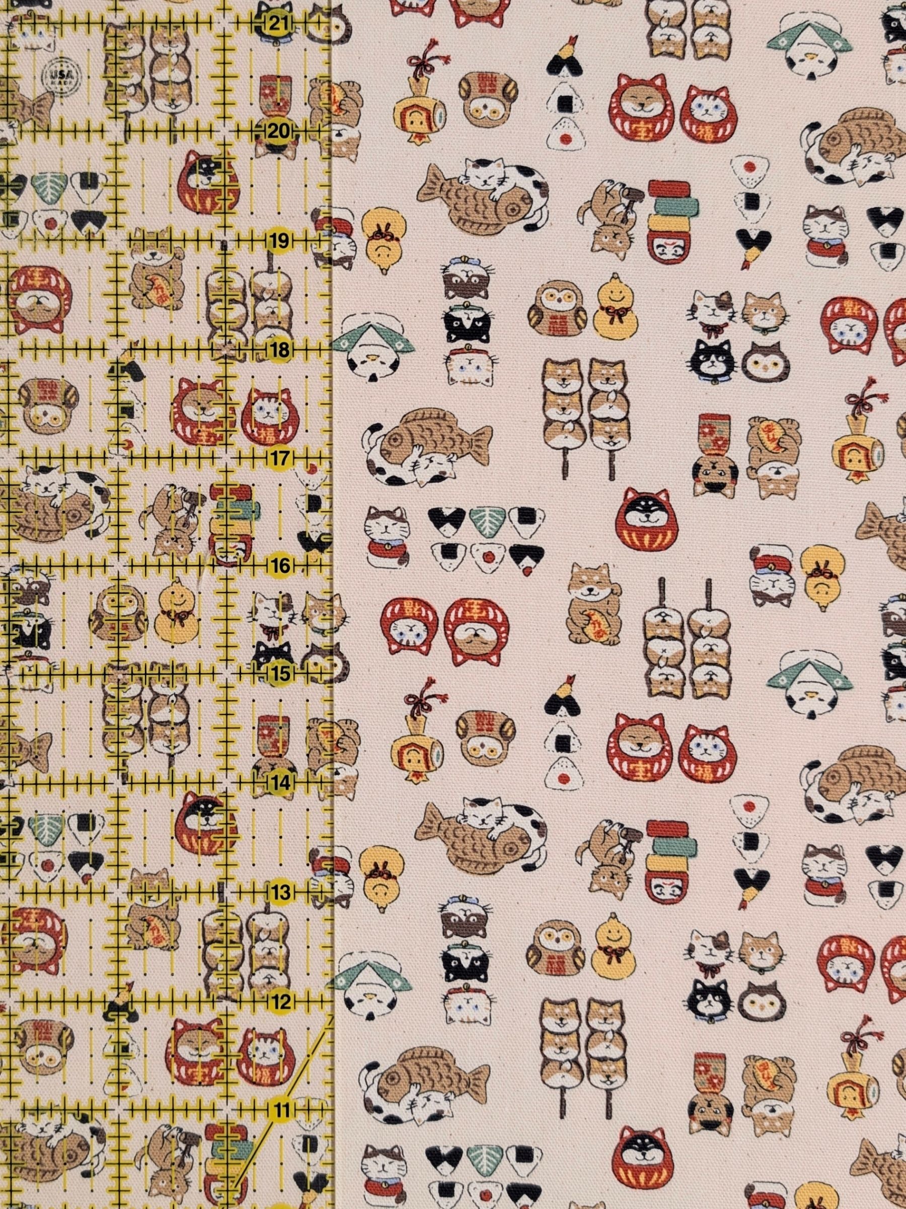 Kokka - Chibi-Pri Cotton Oxford Fabric - Beige