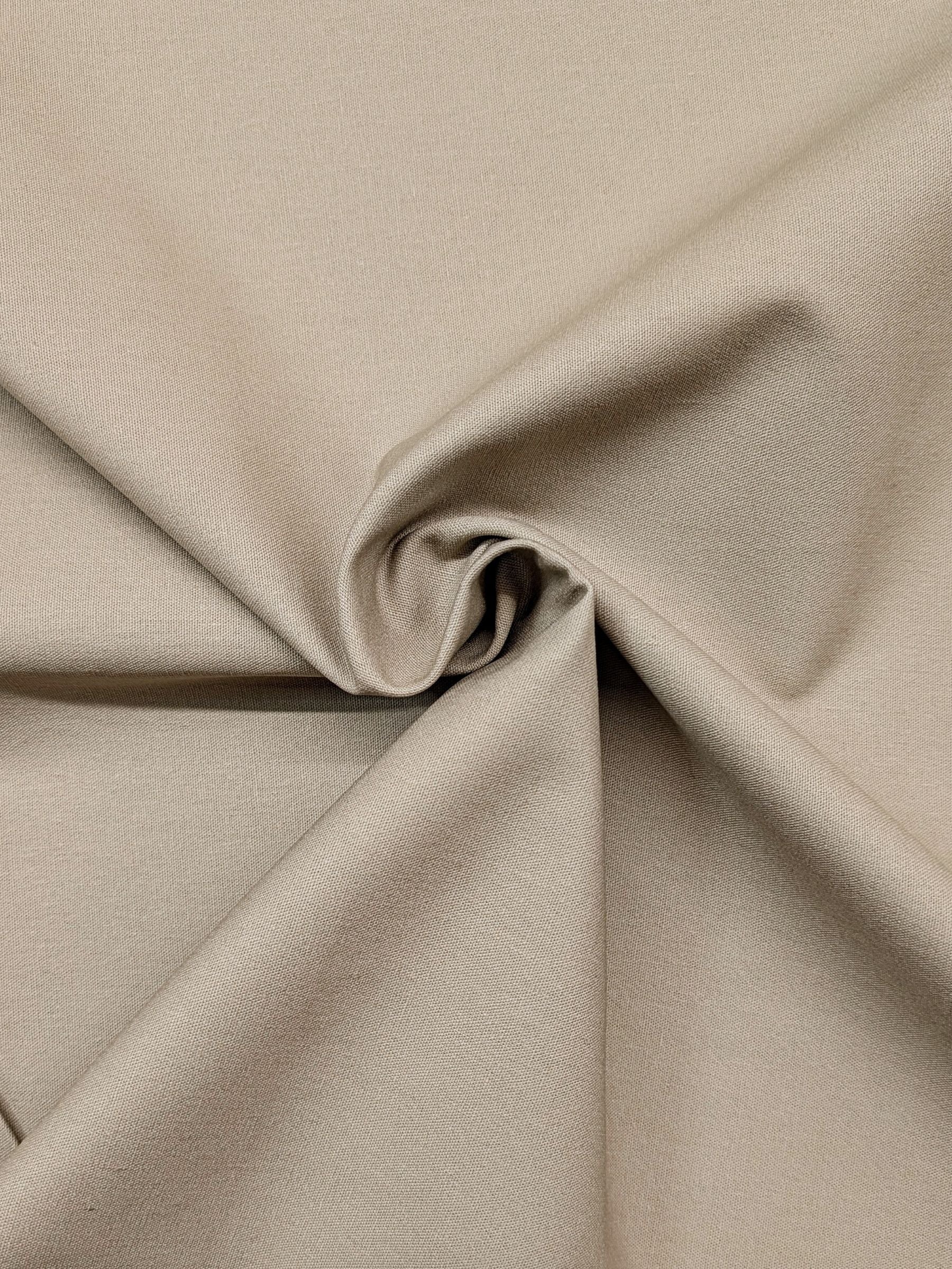 Kokka - Solid Recycled Cotton Canvas Fabric - Khaki Gray