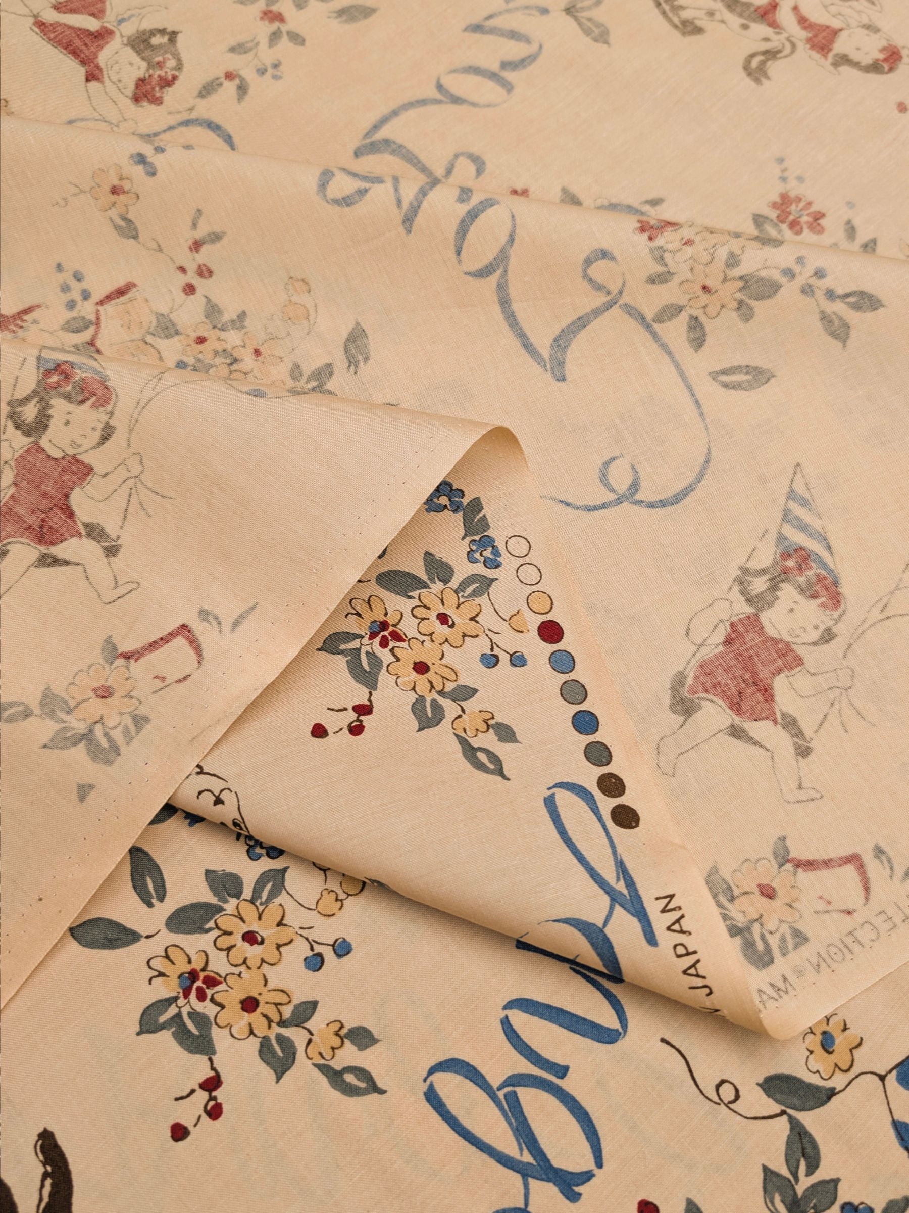 Yuwa - Angel Love Cotton Sheeting Fabric - Tan