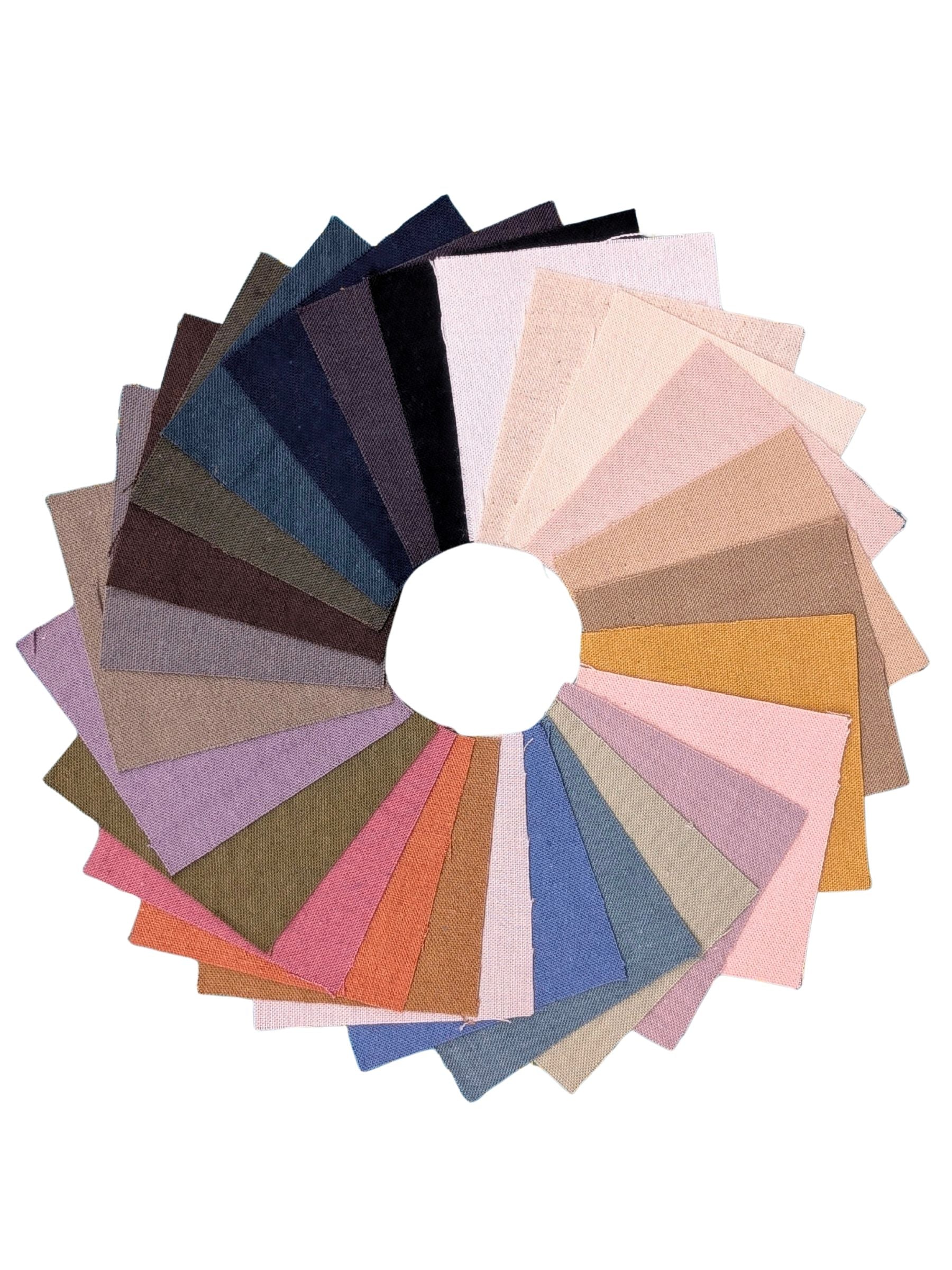 Cosmo - SWATCHES 26-Piece Cotton/Linen Blend Fabric - Solids