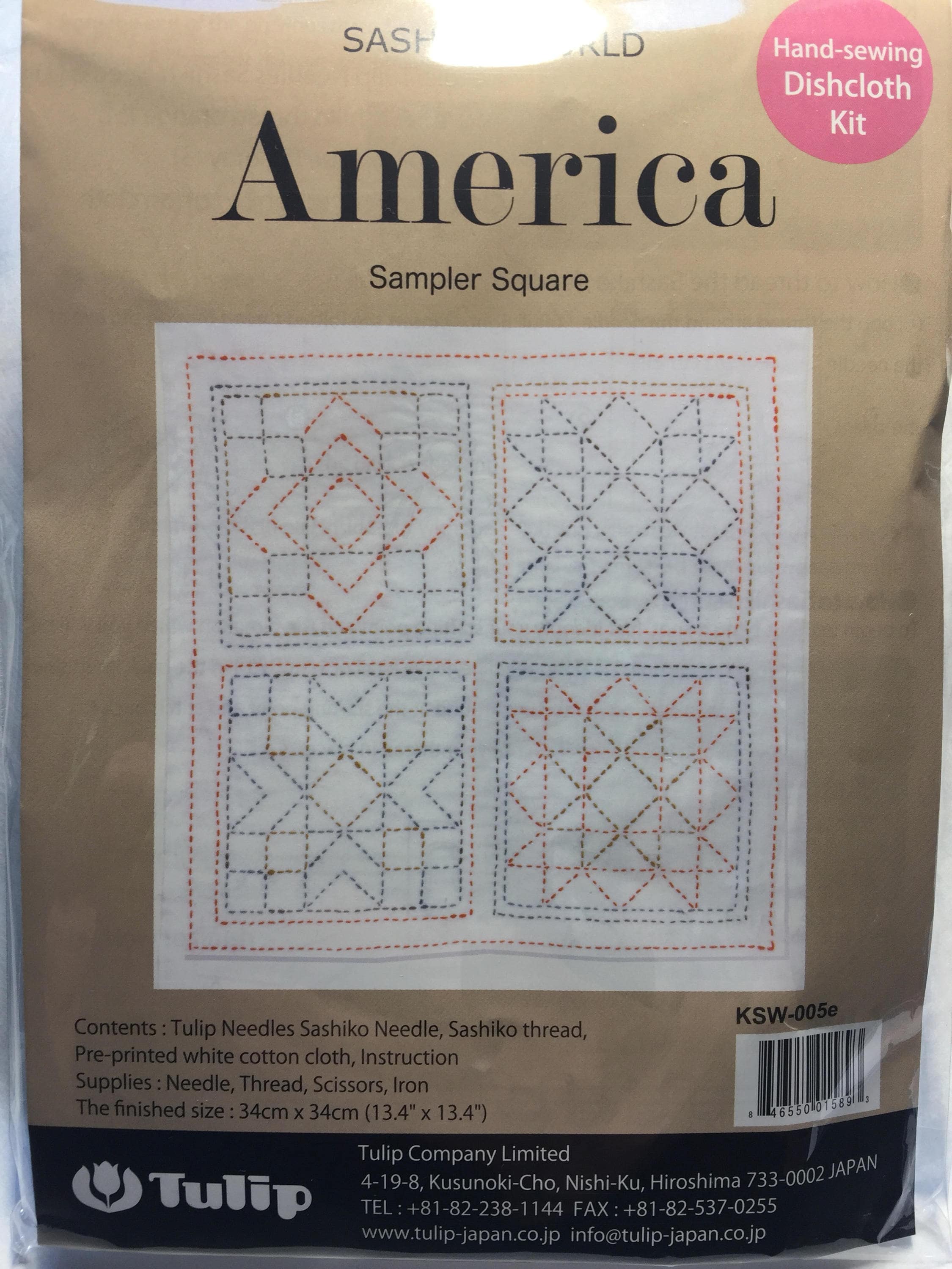 Tulip - World America "Sampler Square" Sashiko Sampler Kit
