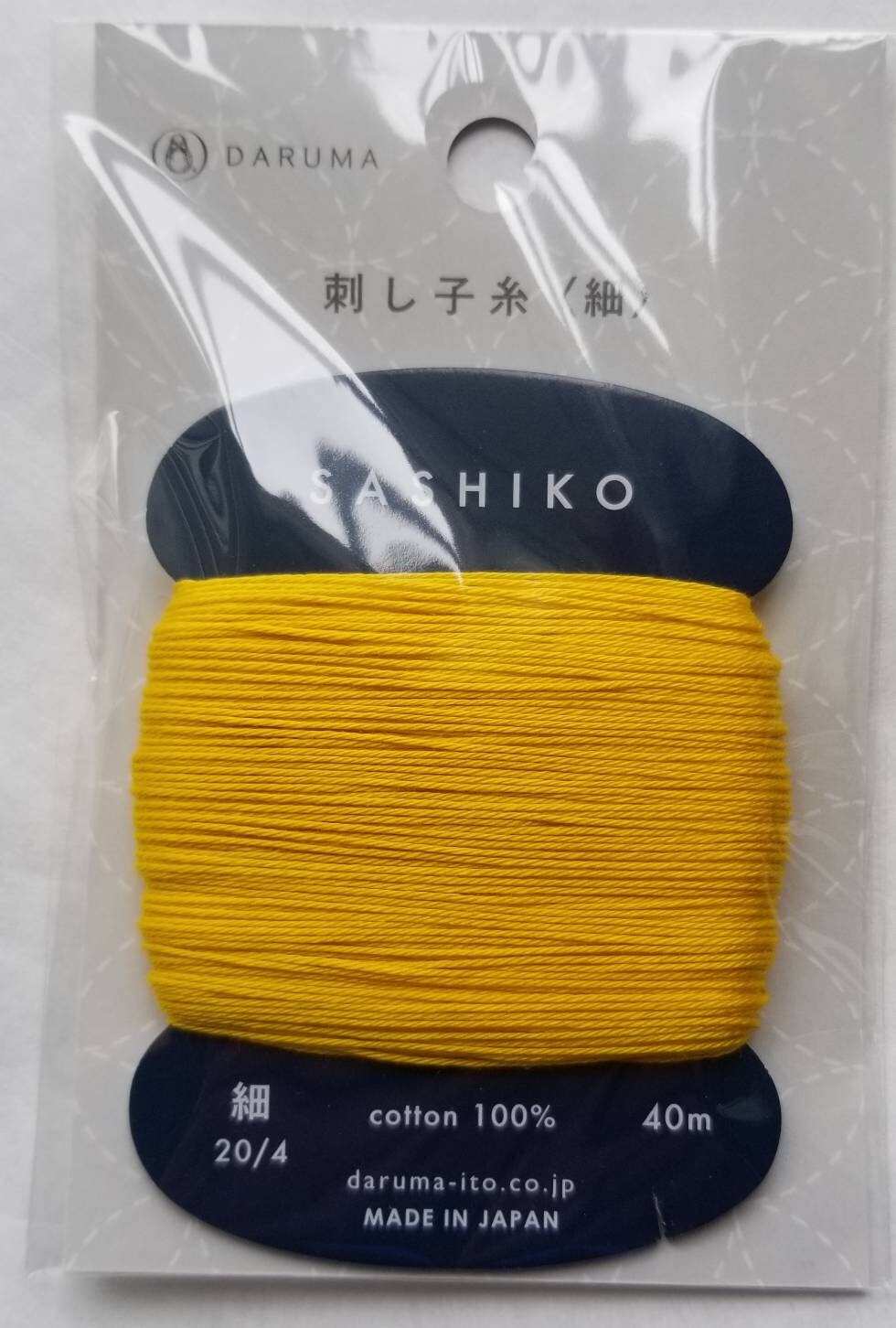 Daruma - Cotton Sashiko Thread 40m Card 20/4 - #204 Himawari Sunflower Yellow
