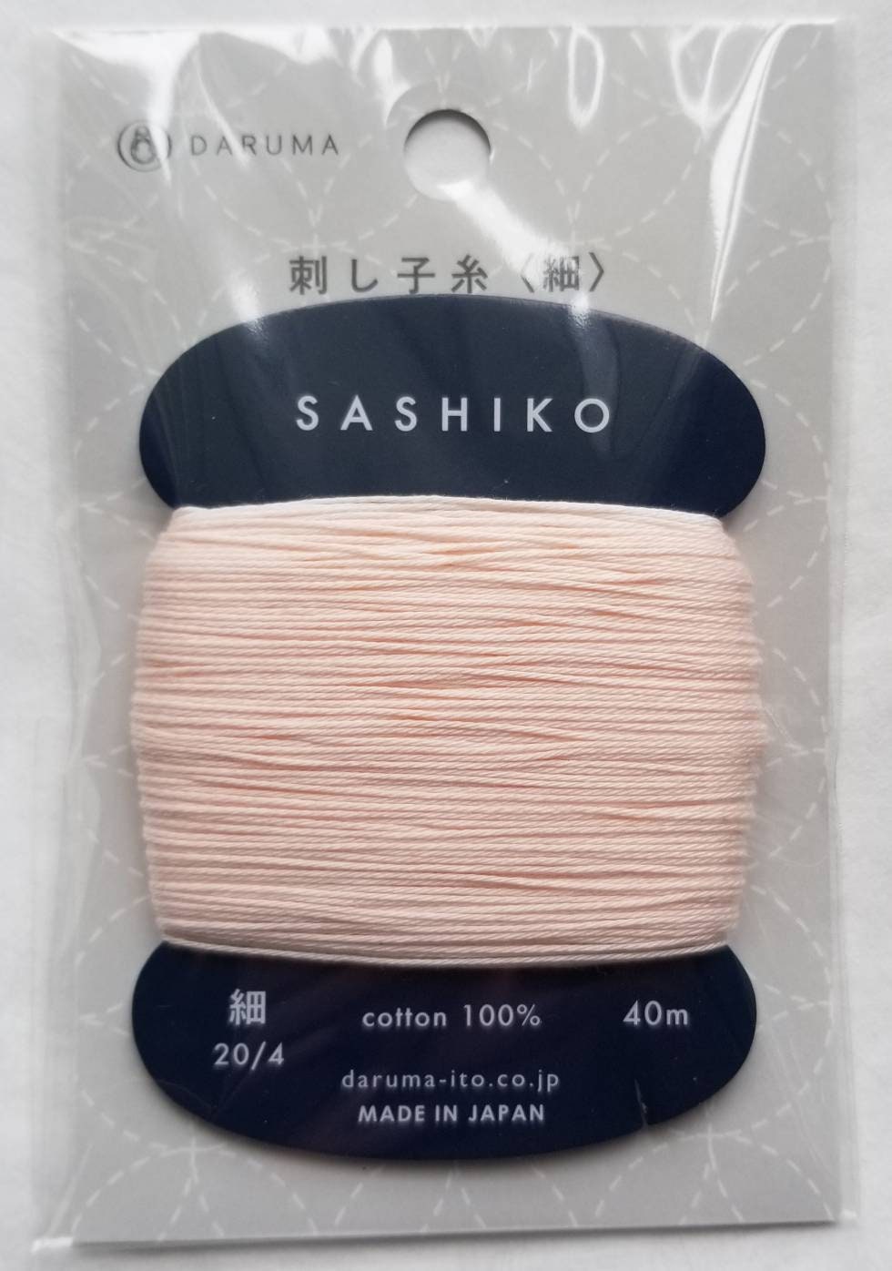 Daruma - Cotton Sashiko Thread 40m Card 20/4 - #209 Cherry Blossom