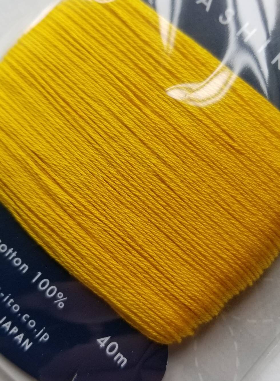 Daruma - Cotton Sashiko Thread 40m Card 20/4 - #204 Himawari Sunflower Yellow