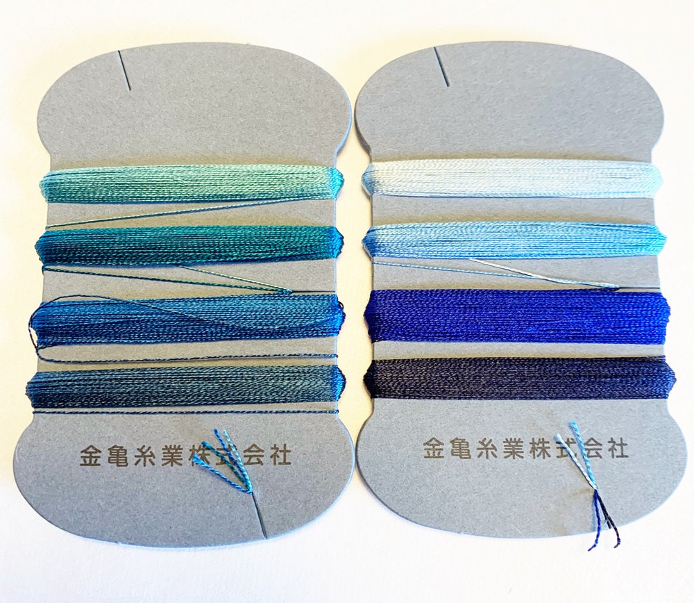 Kinkame - Silk Thread 4 Color Assortment - #6 Ocean (Blue, Green, Teal)