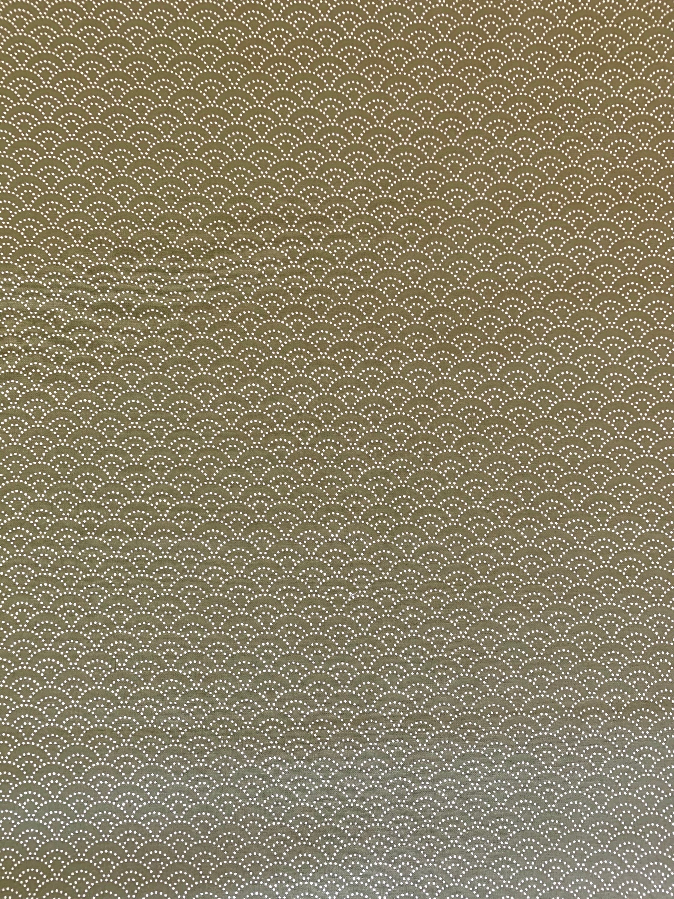 Sevenberry Dotted Waves in sage green Japanese cotton fabric 88222-3-3