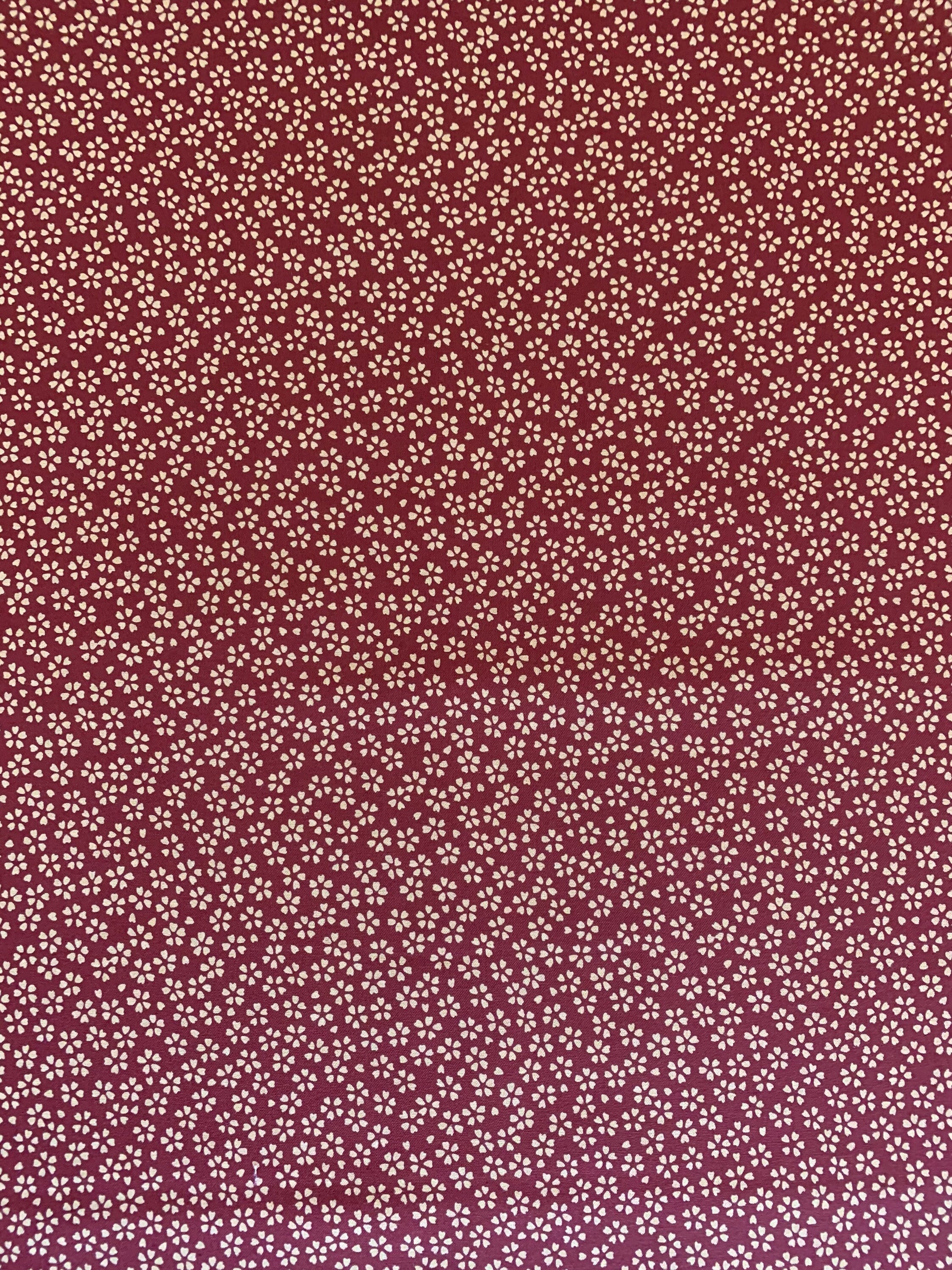 Sakura Cherry Blossom Sevenberry Japanese cotton fabric 88222-1-4 wine red and beige