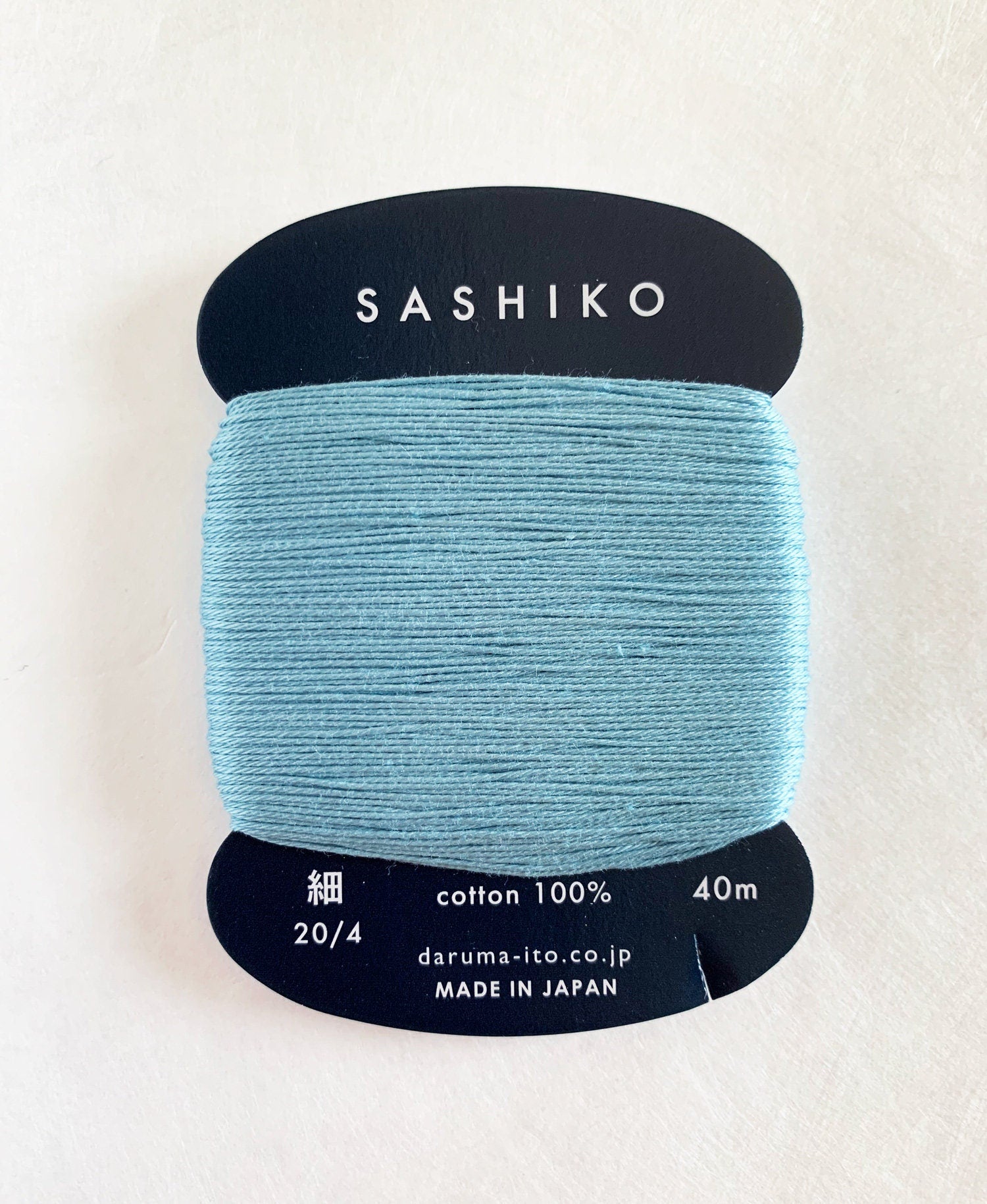 Daruma - Cotton Sashiko Thread 40m Card 20/4 - #226 Mizuiro Water Color Blue