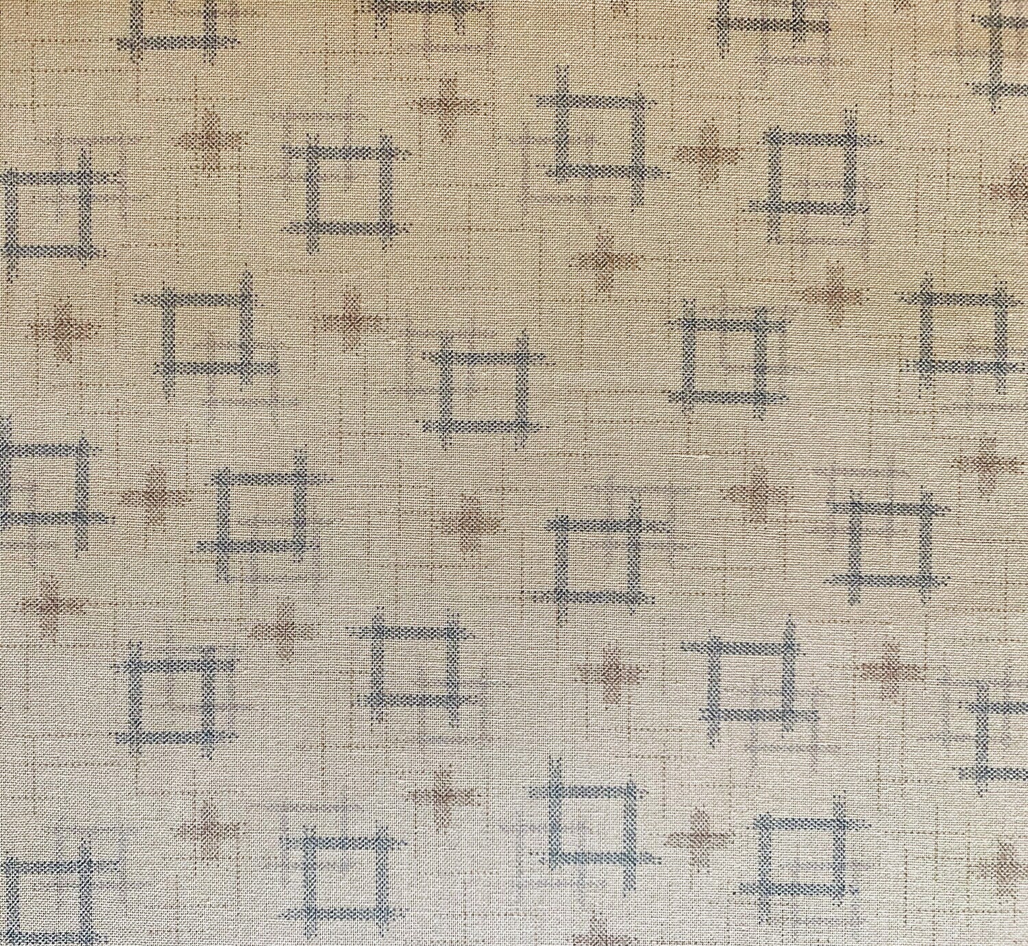 Sevenberry printed ikat kasuri well hashtag Japanese cotton fabric 88229-1-1 beige
