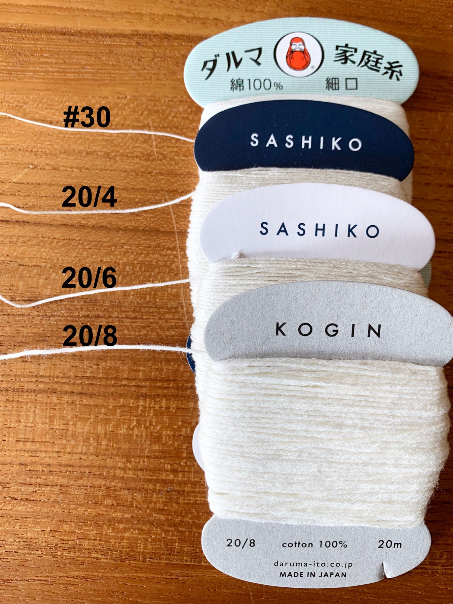 Daruma - Cotton Hand Sewing Thread Size #30 100m Card - Color #5 Cranberry Red