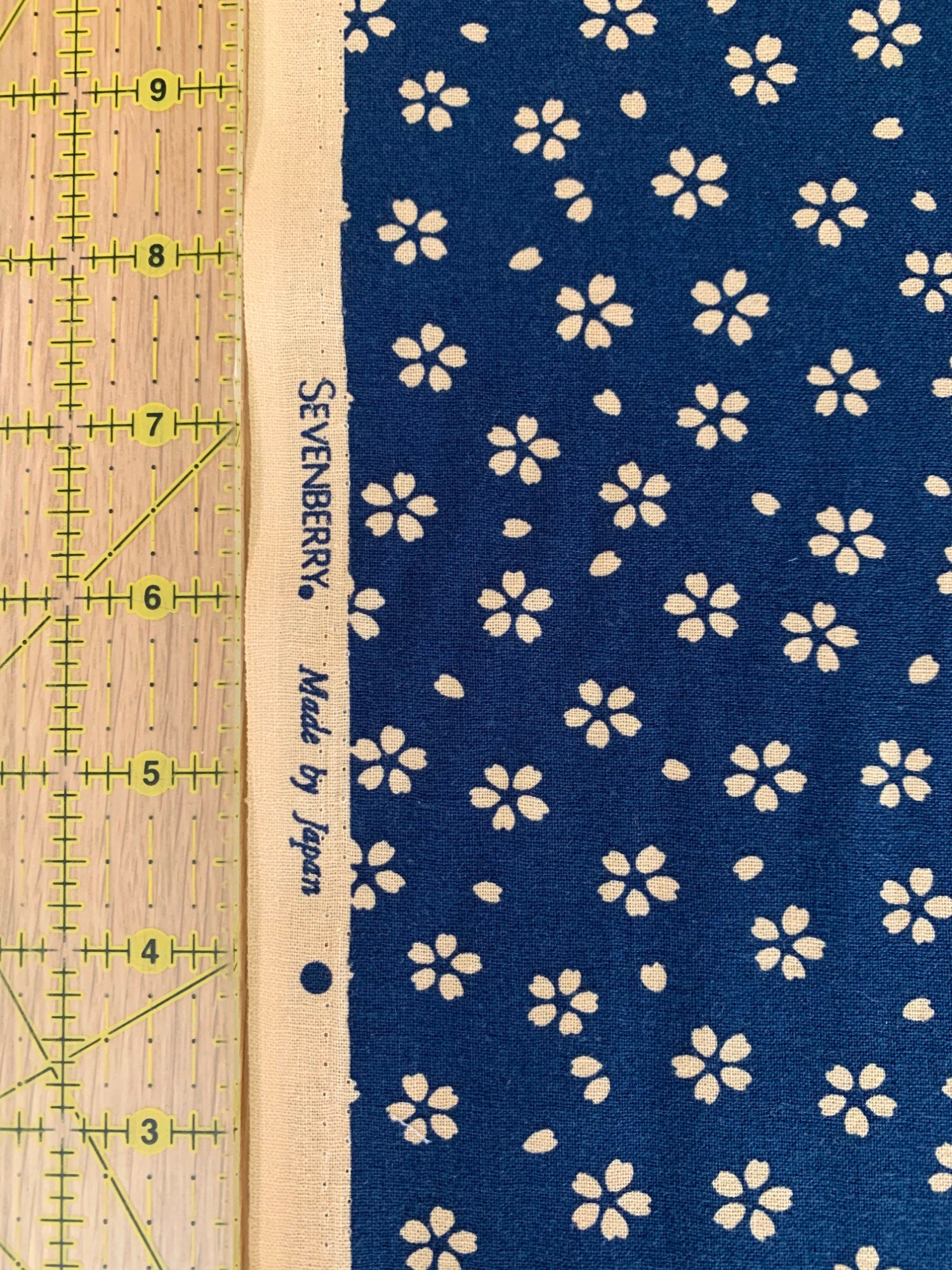 Medium Cherry Blossom Sakura Sevenberry Japanese cotton fabric 88220-5-3 medium blue