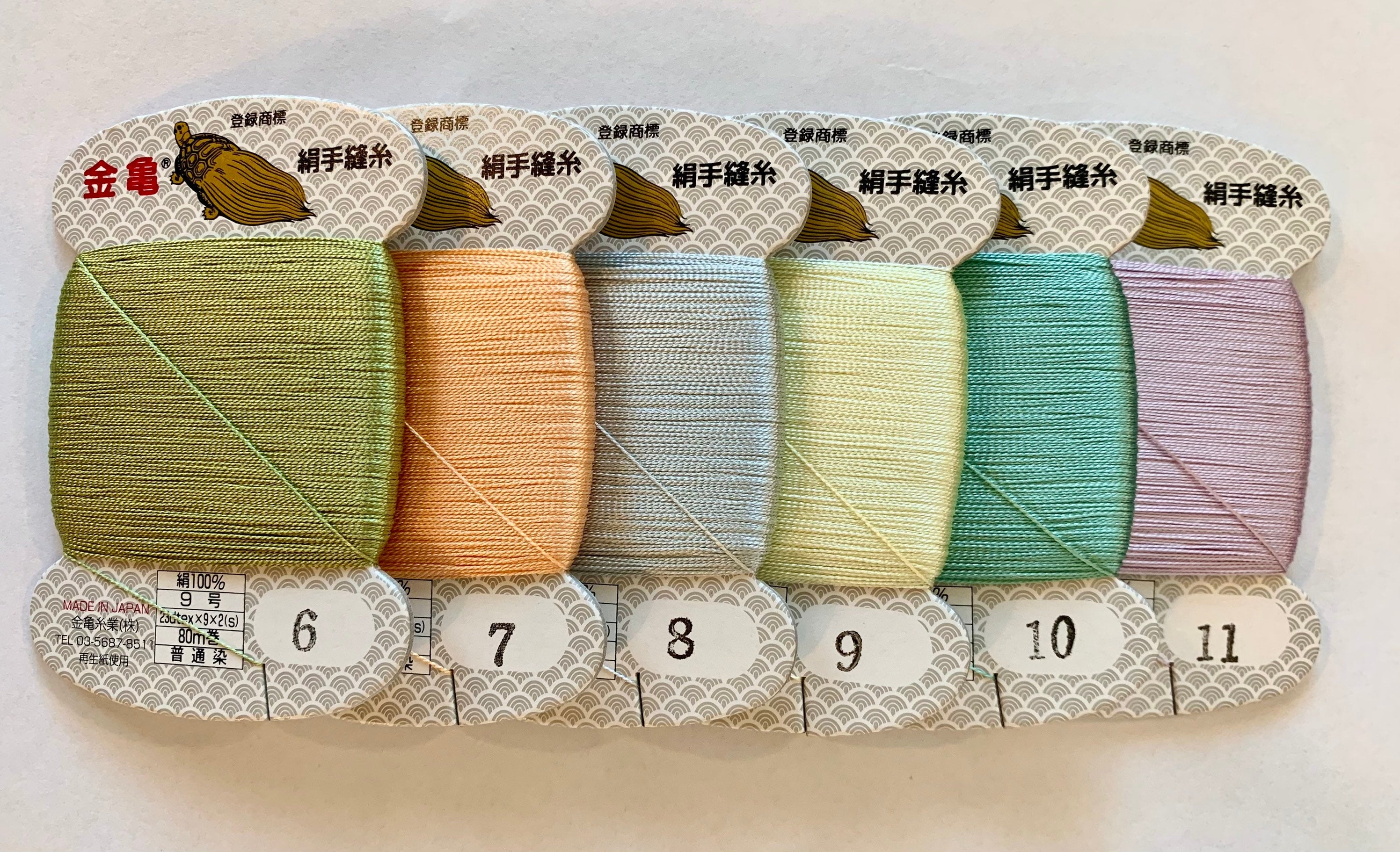 Kinkame - Silk Hand Sewing Thread 80m Card - Color #41 Parchment