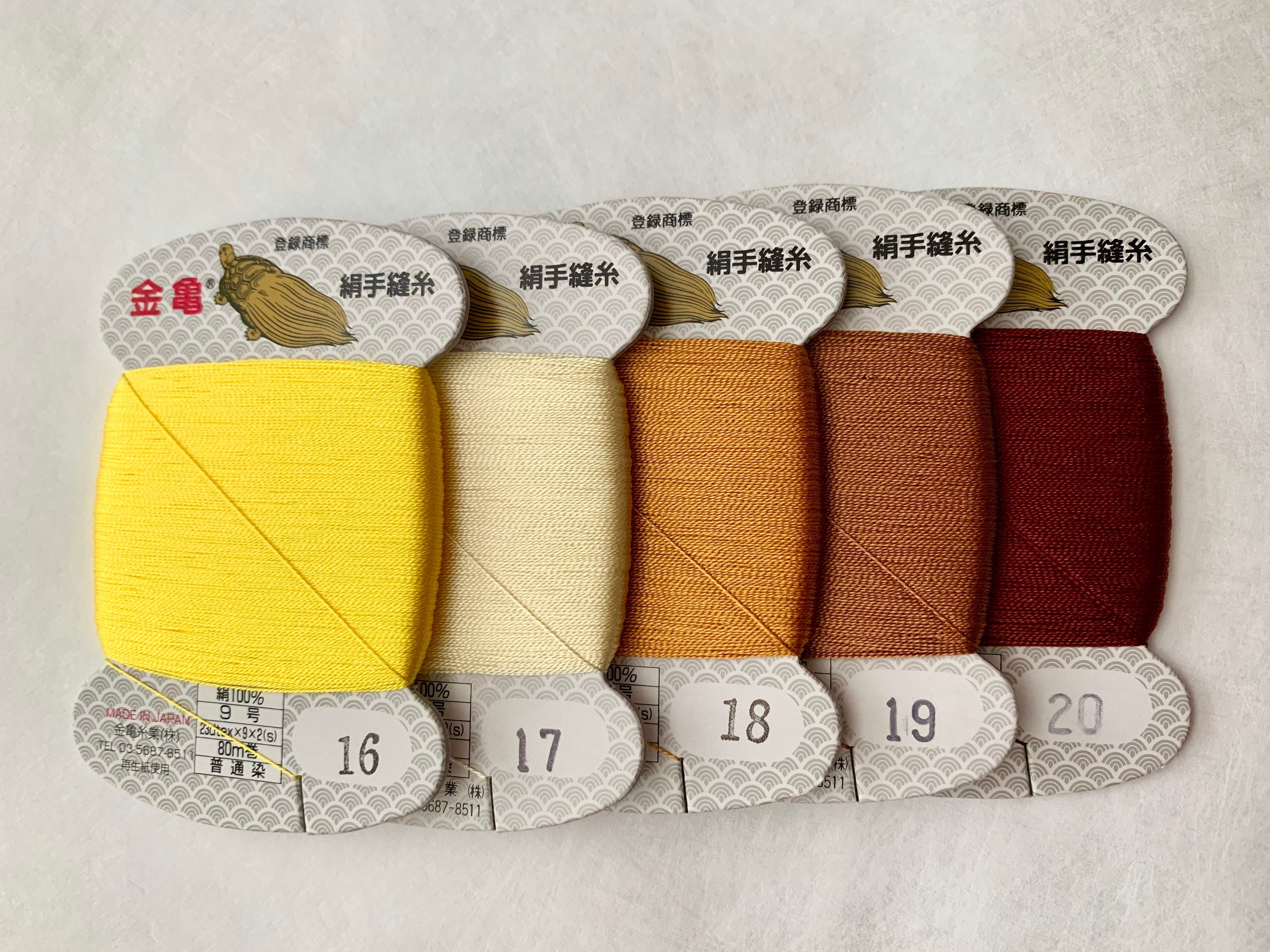 Kinkame - Silk Hand Sewing Thread 80m Card - Color #33 Ruby Red