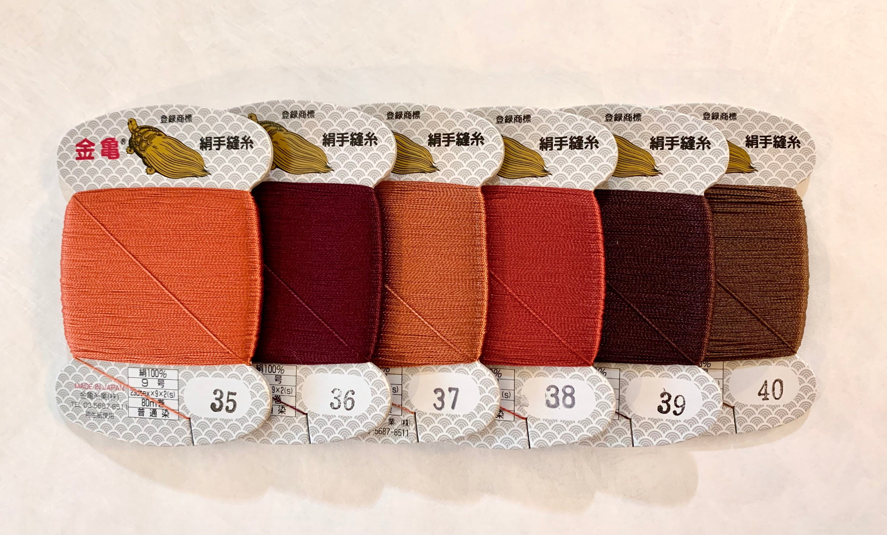 Kinkame - Silk Hand Sewing Thread 80m Card - Color #66 Sable Brown