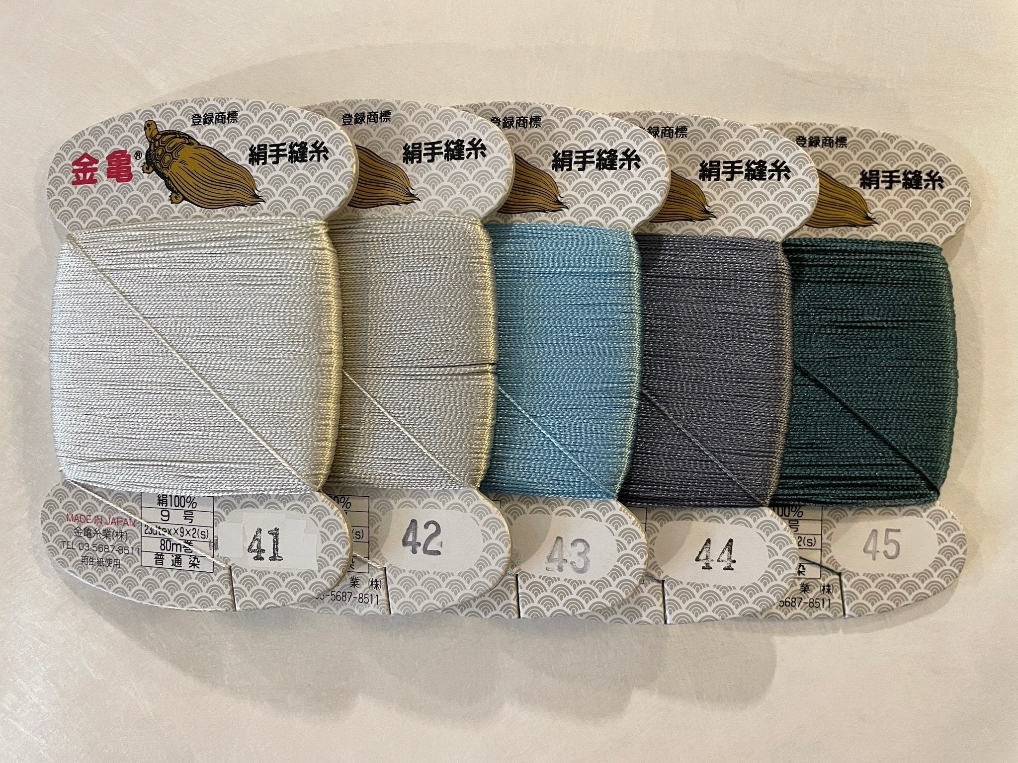 Kinkame - Silk Hand Sewing Thread 80m Card - Color #58 Deep Ocean